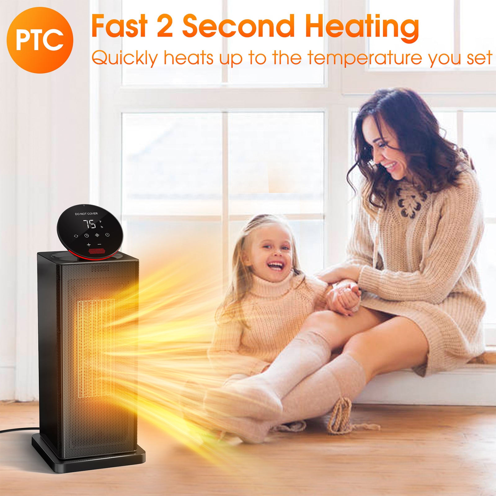 DH-QN12 Oscillating PTC Electric Heater with Remote Control、mySite、fannypackpong