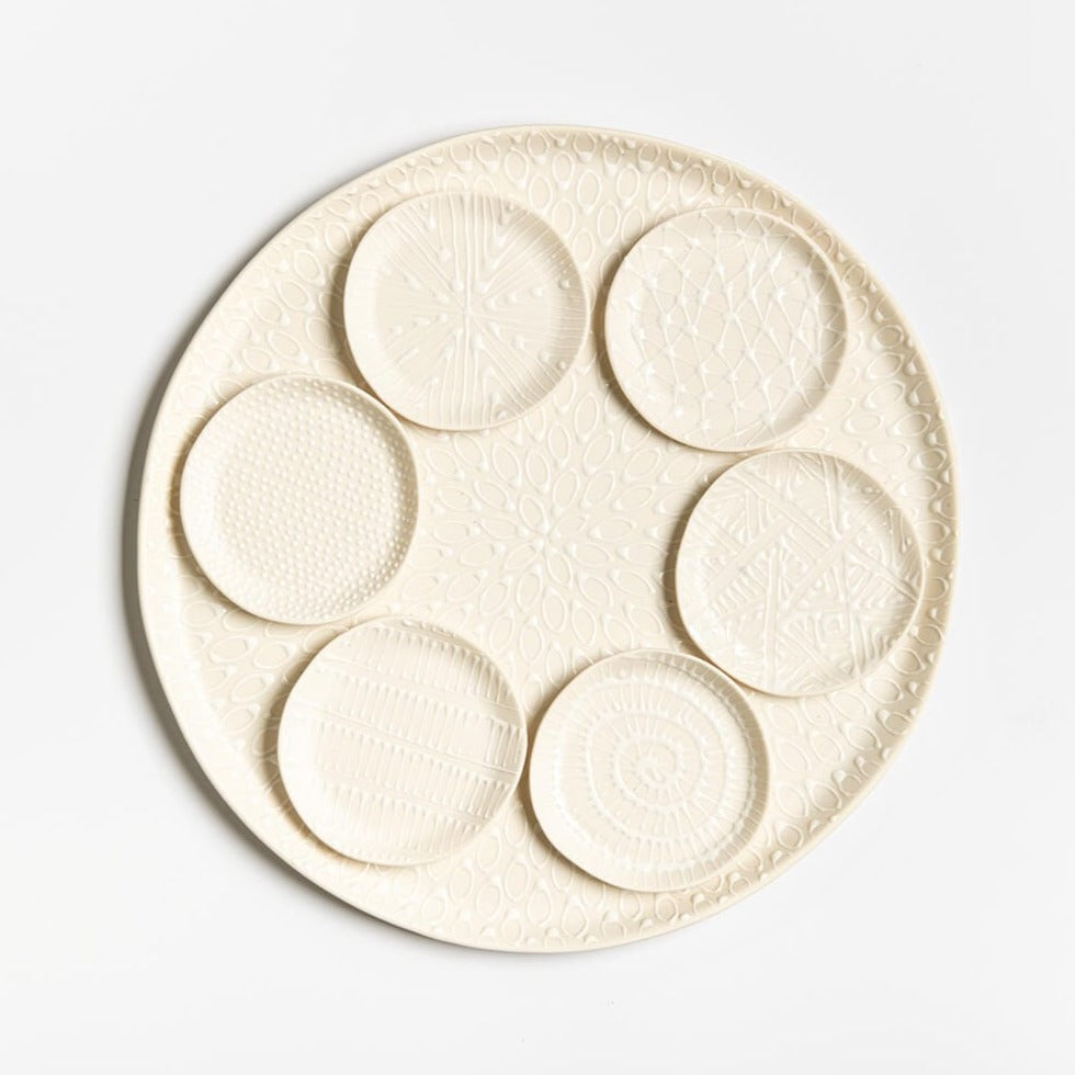 White on White Pattern Seder Plate by Maiyan Ben Yona、mySite、topwebapps