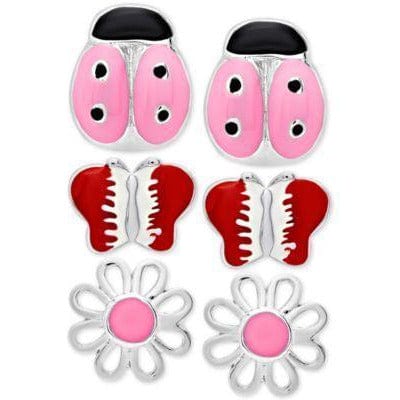 Girls' Sterling Silver Earring Sets、mySite、g9winljtr