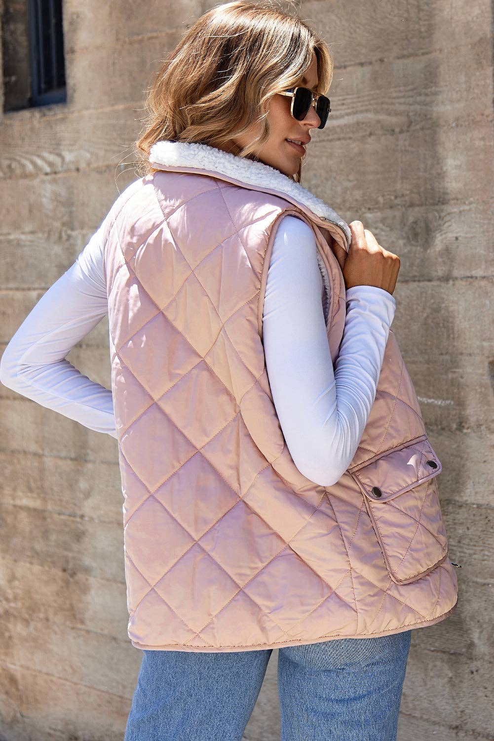 Poppy Lee Lane - Fleece Lined Quilted Vest、mySite、g9winljtr