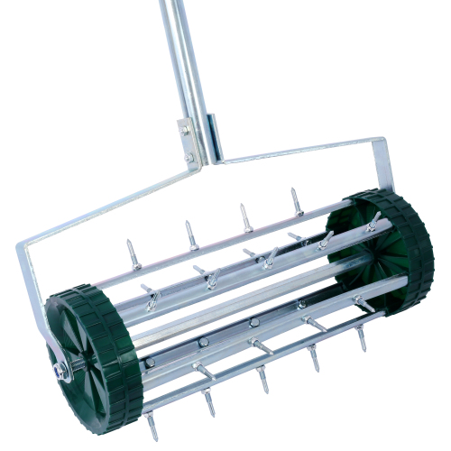 Spike Lawn Aerator, Heavy Duty Rolling Lawn Aerator, Garden Yard Rotary Push Lawn Aeration with Steel Handle、、eastwooduniform