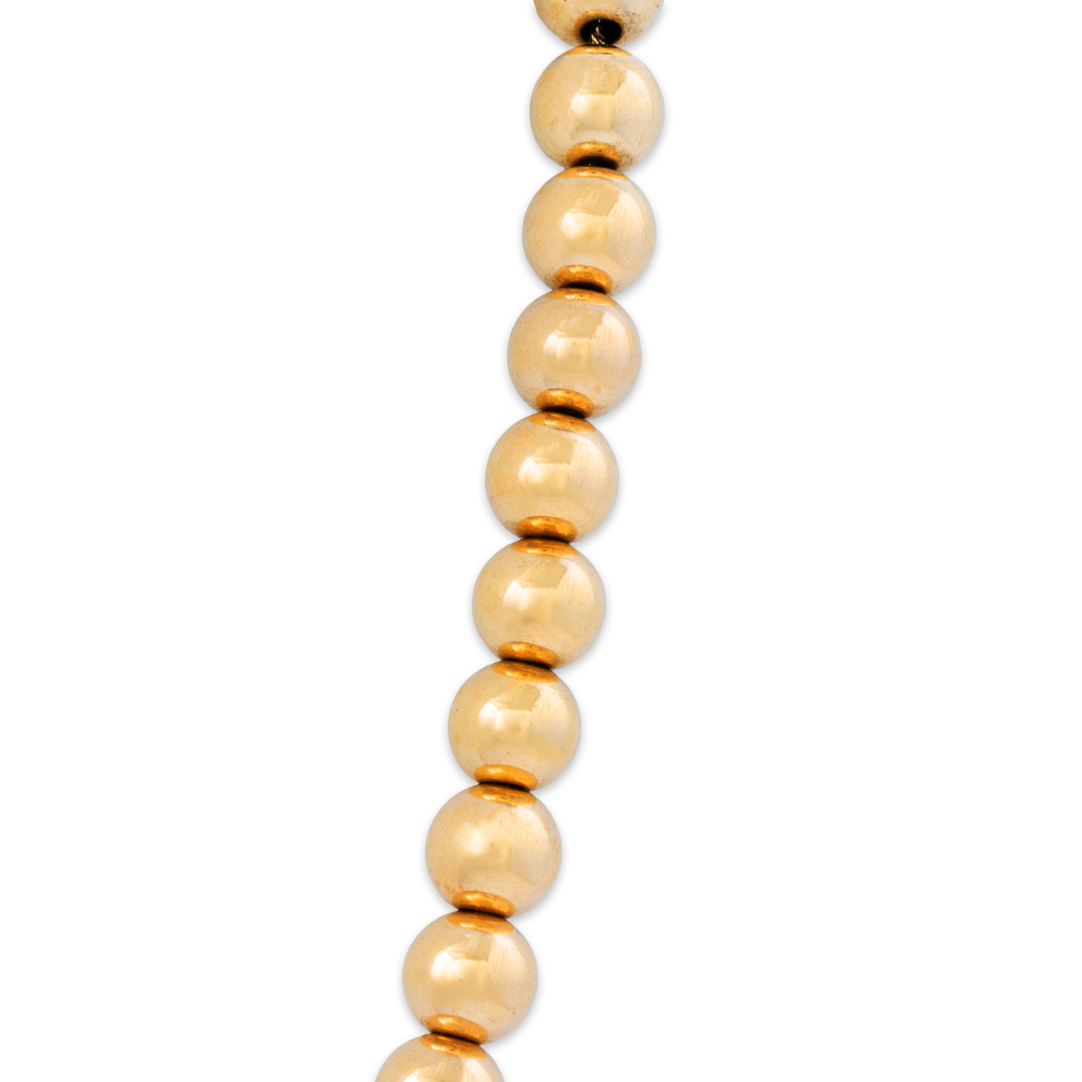 Vintage 14k Yellow Gold Beads Necklace 16、mySite、hinf8tx79