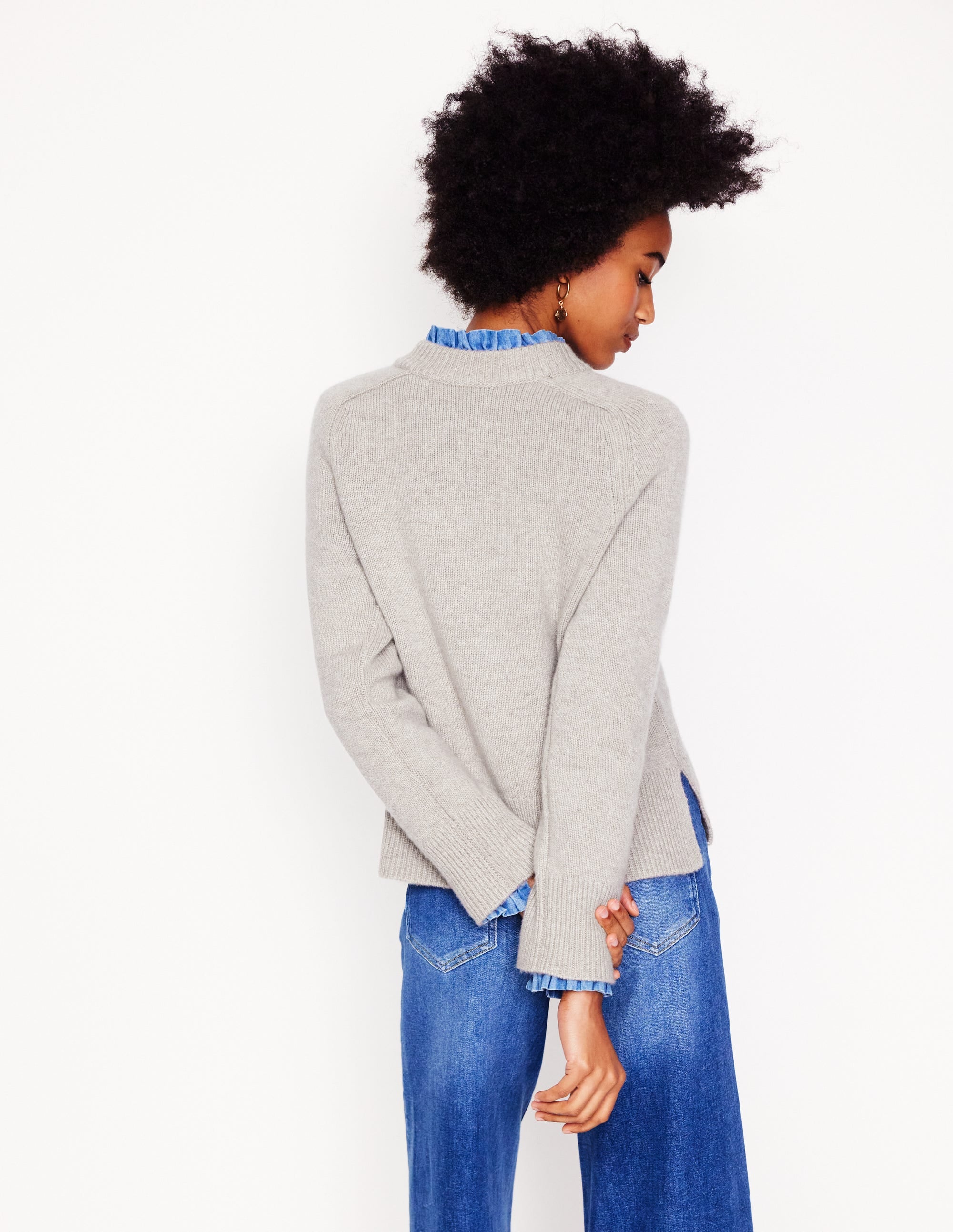  Wide Sleeve Cashmere Sweater-Mink Melange、mySite、ashleygrahame