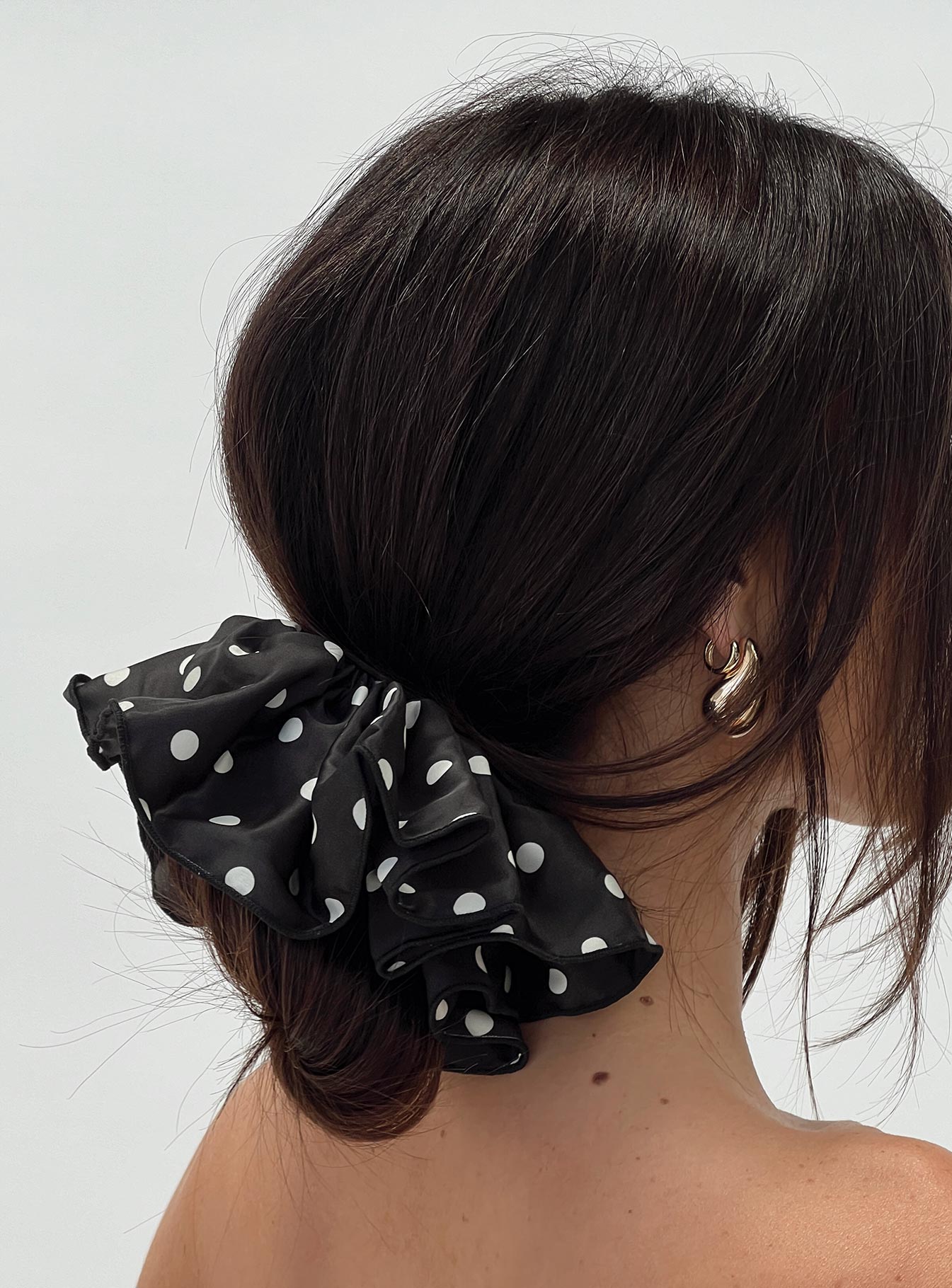 Yennifer Polka Scrunchie Black、mySite、solidvoid