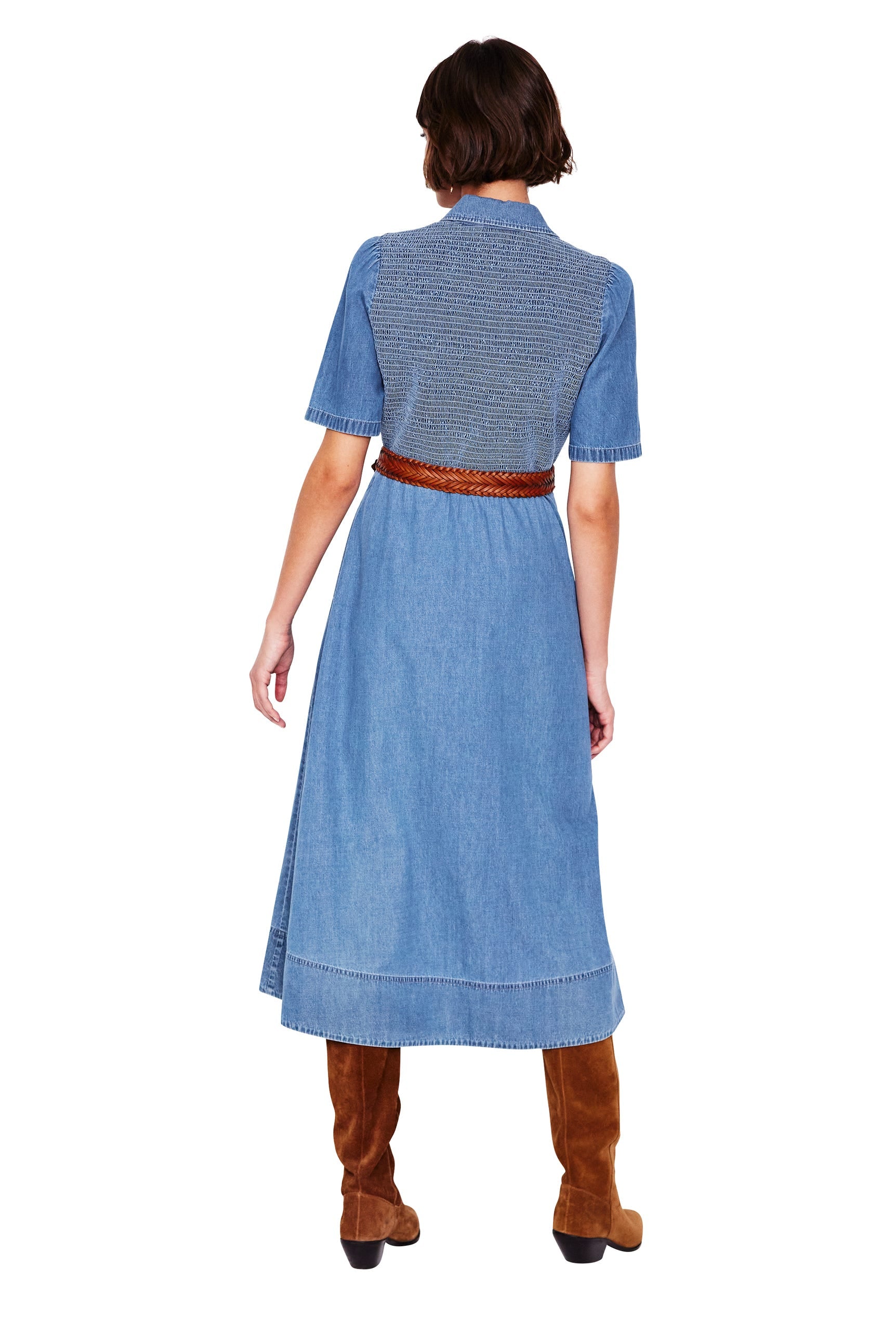  Amber Denim Midi Dress-Light Vintage Denim、mySite、ashleygrahame