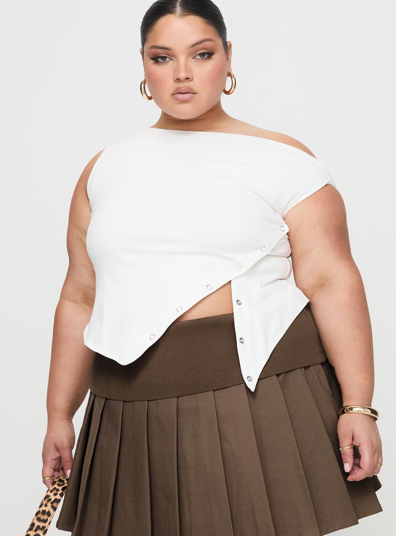 Karre Off The Shoulder Top White Curve、mySite、solidvoid