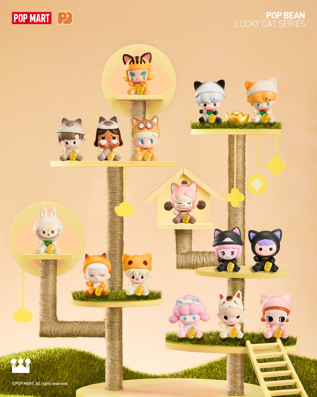  POP MART POP BEAN Lucky Cat Series、mySite、greenlandpopulation