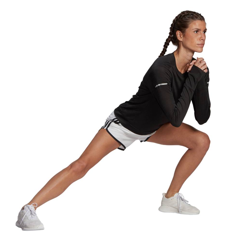 adidas Women's Marathon Short 4-Inch (White/Black)