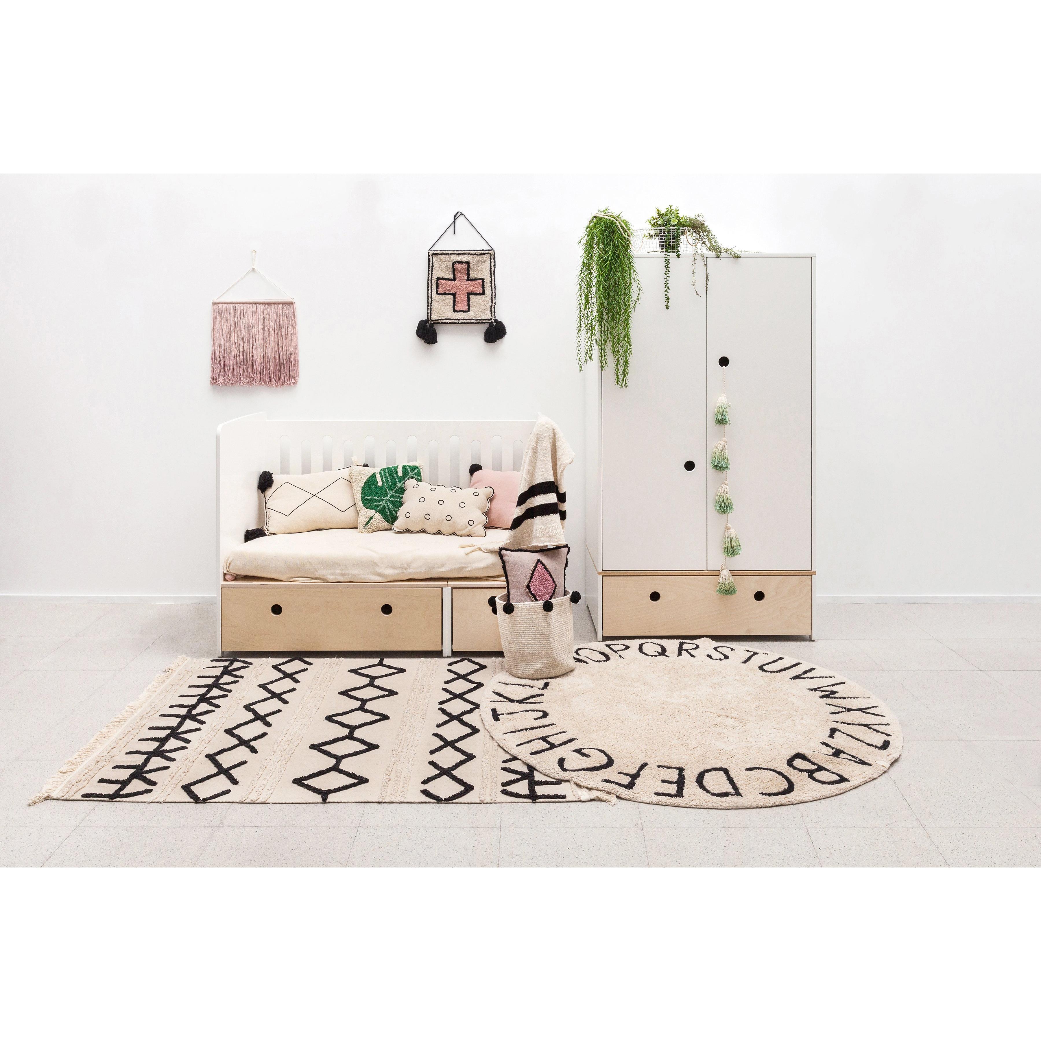 Round ABC Natural Black Machine Washable Kids Area Rug、mySite、gigharbornorthrealestate