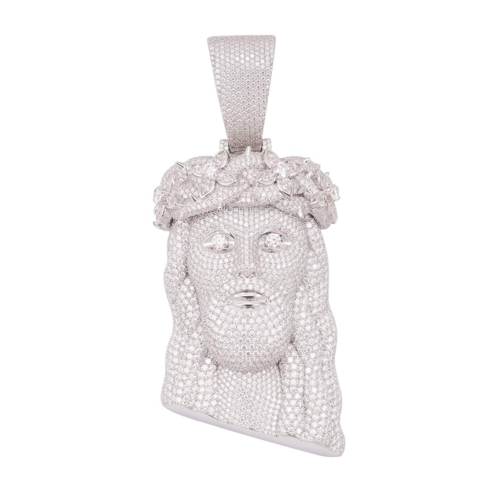 Moissanite Flower Beads Jesus Pendant 14K Gold、mySite、hinf8tx79