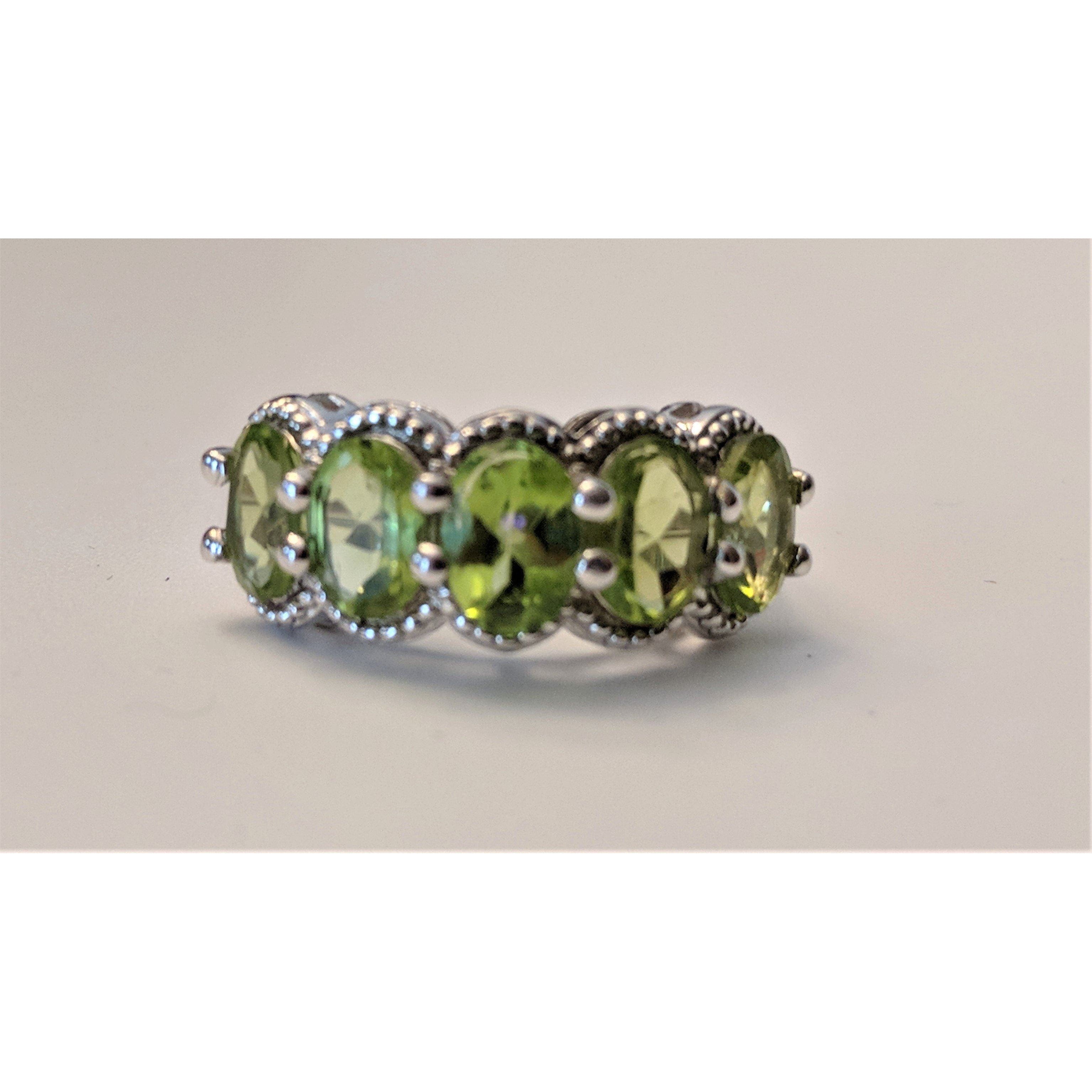 Gorgeous and Affordable 4ctw Peridot Ring in 925 Silver、mySite、g9winljtr