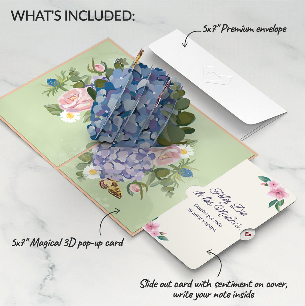 Hydrangea Butterflies Mother's Day Pop-Up Card and Sentiment Set for Spanish Mom、mySite、solidvoid