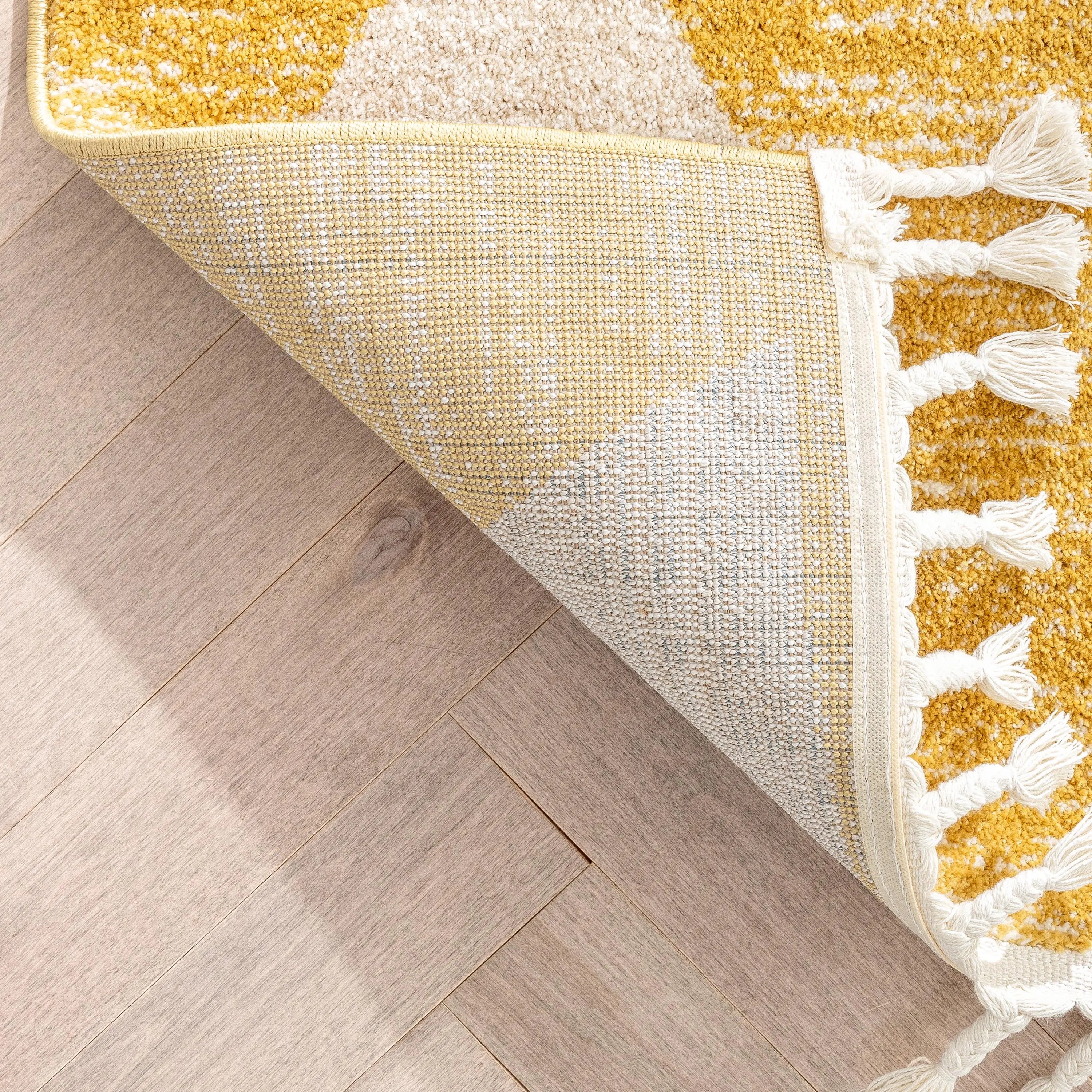 Triangles Modern Geometric Pattern Yellow Kids Rug、mySite、gigharbornorthrealestate