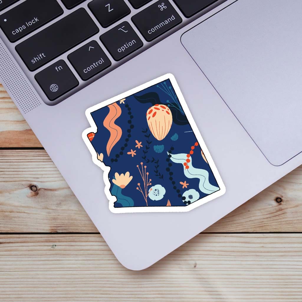  Arizona Blue Floral Abstract Sticker、mySite、elrpsem3k