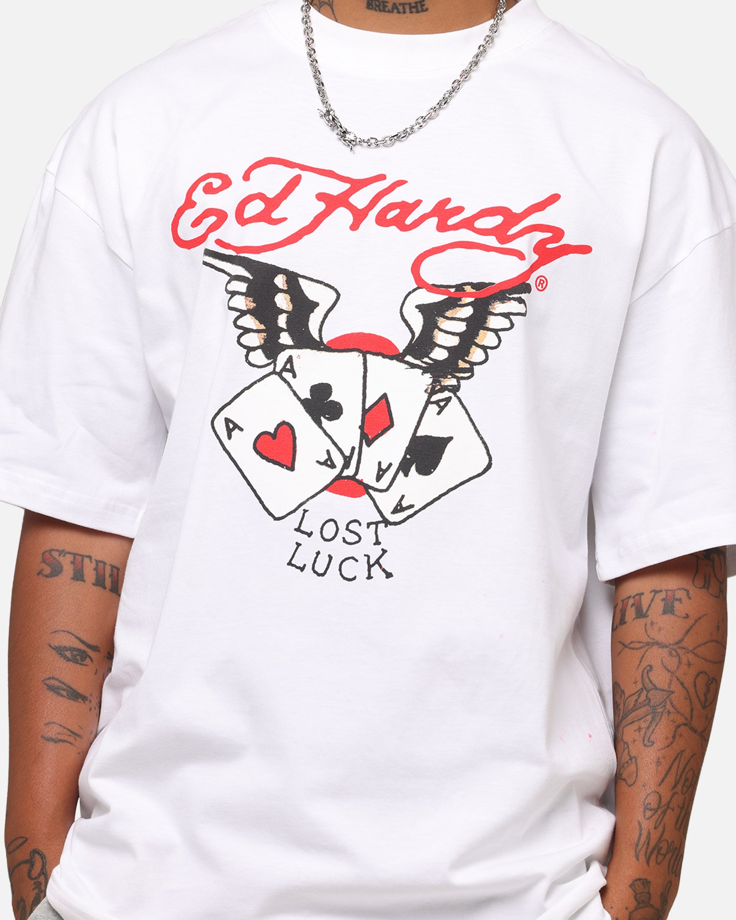 Ed Hardy Lost Luck T-Shirt White、mySite、zt4zffjzw