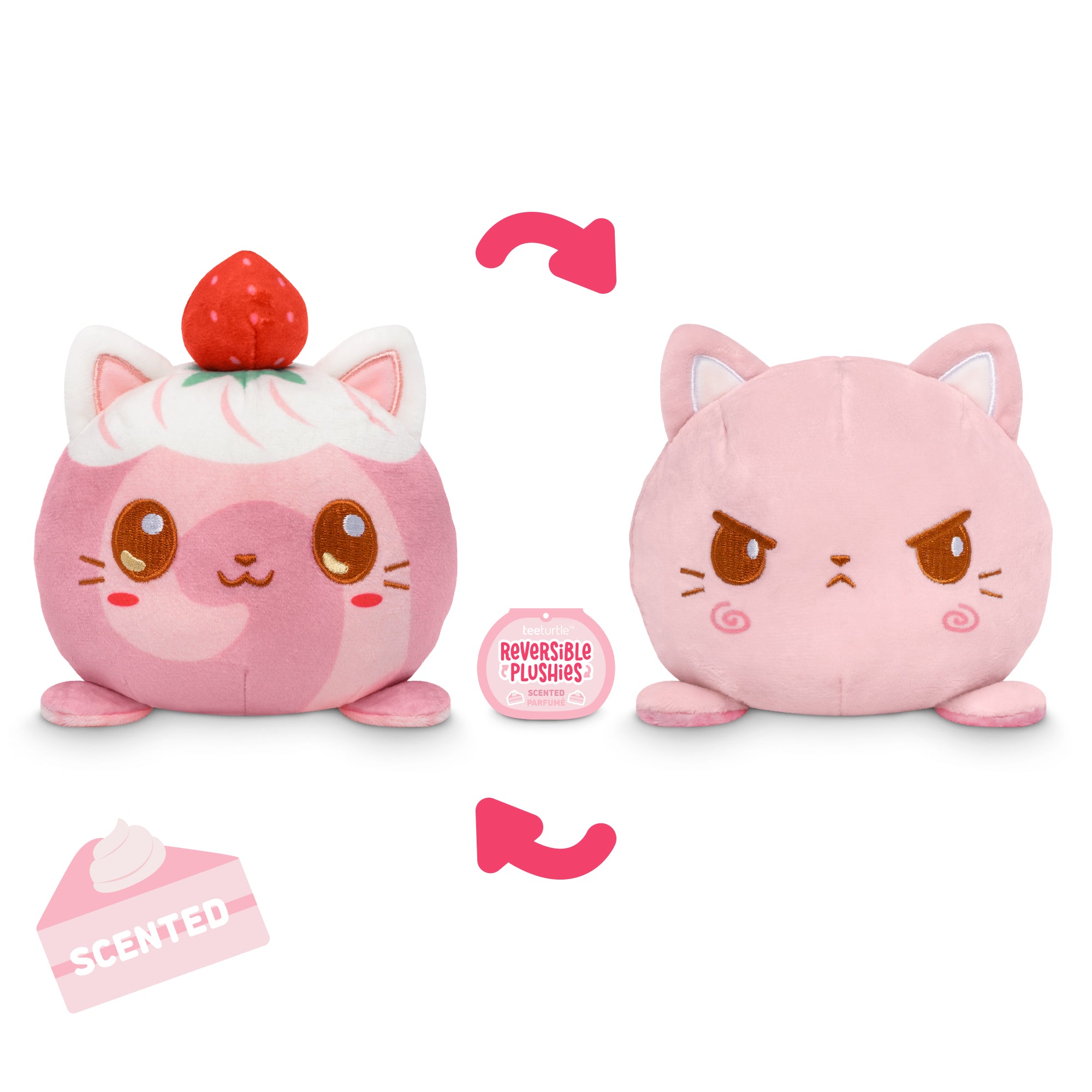Strawberry Kitty Roll 4 Strawberry Cake-Scented Reversible Plushie、mySite、lovesweatpilates