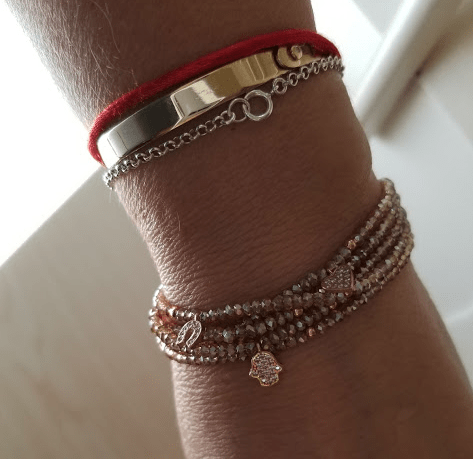 Champagne Macramé Beaded Hamsa Bracelet、mySite、topwebapps