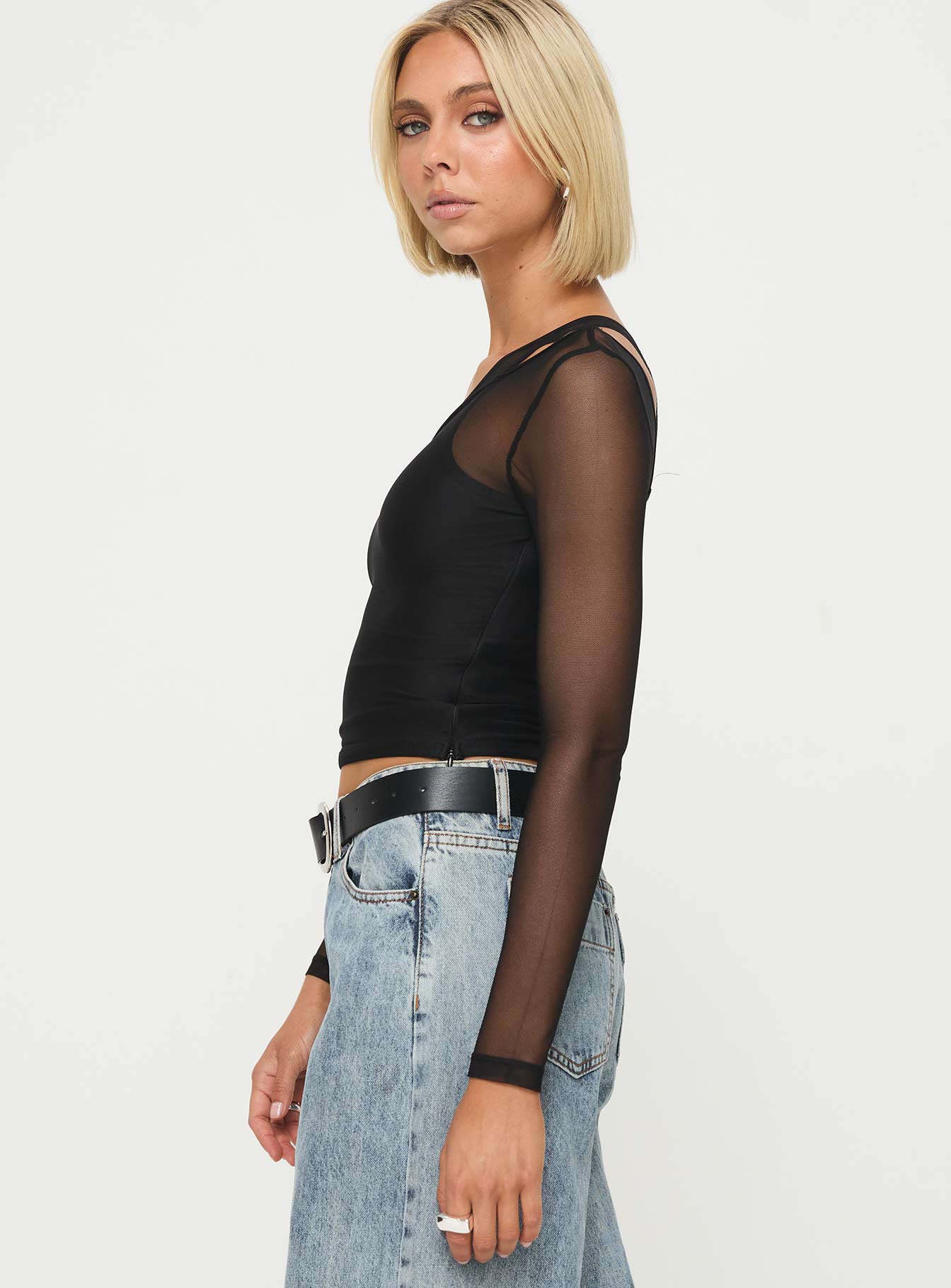 Fulfilled Long Sleeve Top Black、mySite、solidvoid