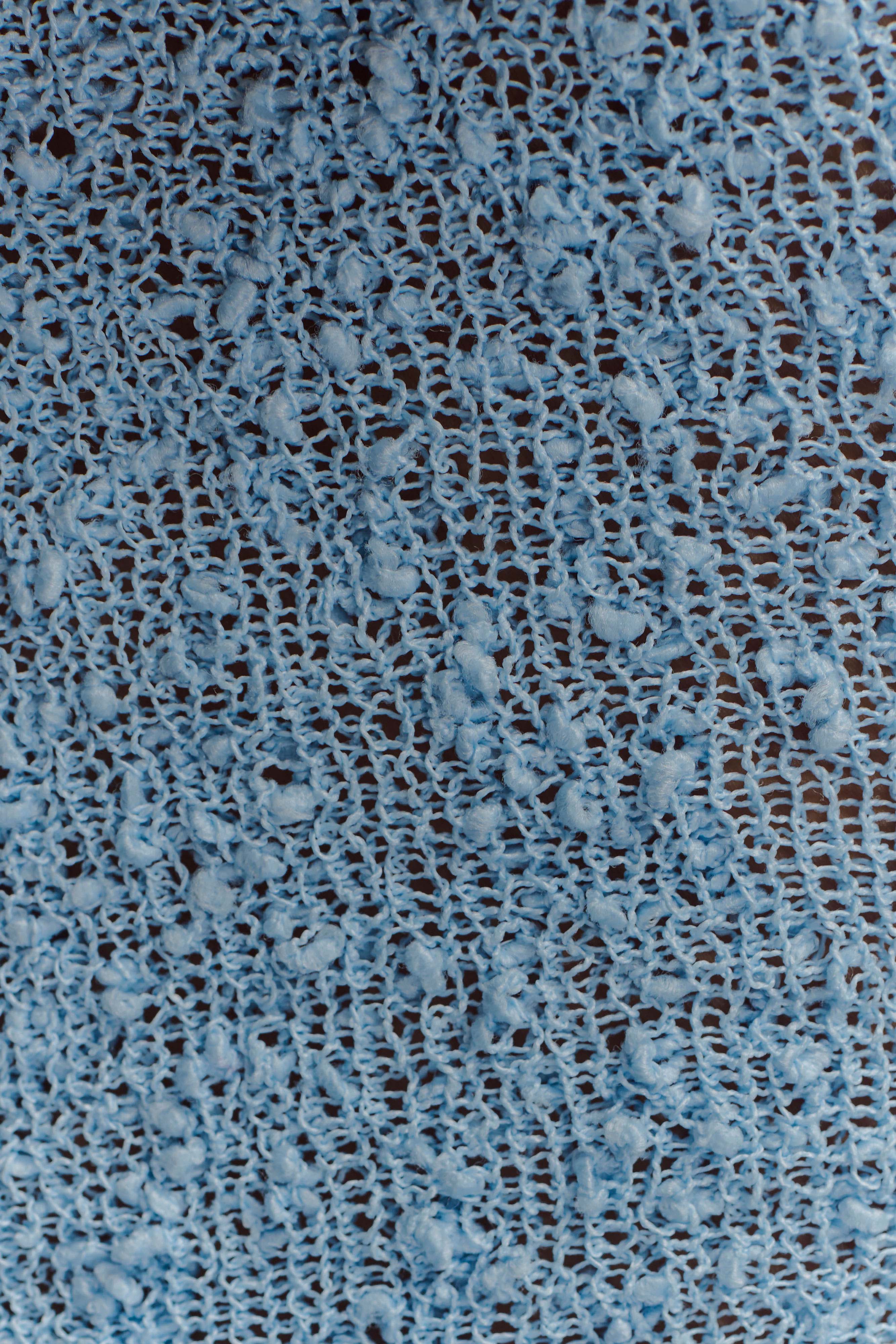 Chloe Off Shoulder Boucle Knit Top - Light Blue、mySite、solidvoid