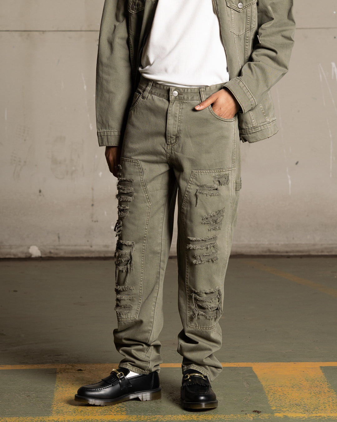 Saint Morta Titus Carpenter Jeans Kahki Green、mySite、zt4zffjzw