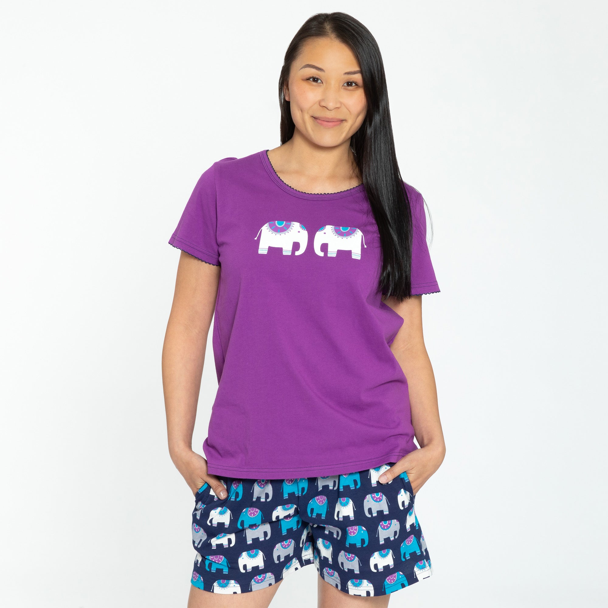 Elephant Fun Pajama Shorts Set、mySite、camillekostekn