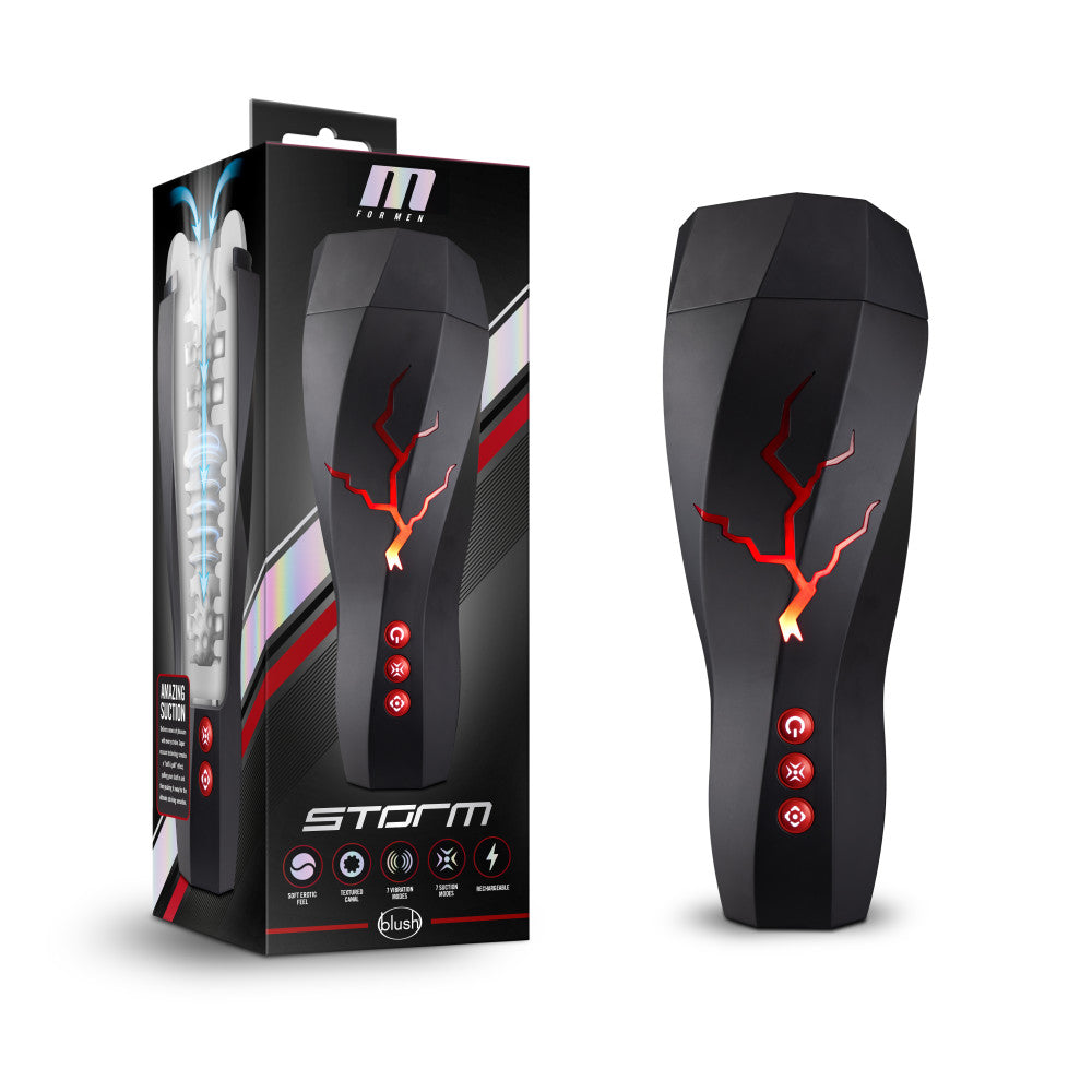 M For Men By Blush® | Storm Realistic White Vibrating Rechargeable Masturbator / Stroker、mySite、bottomscart