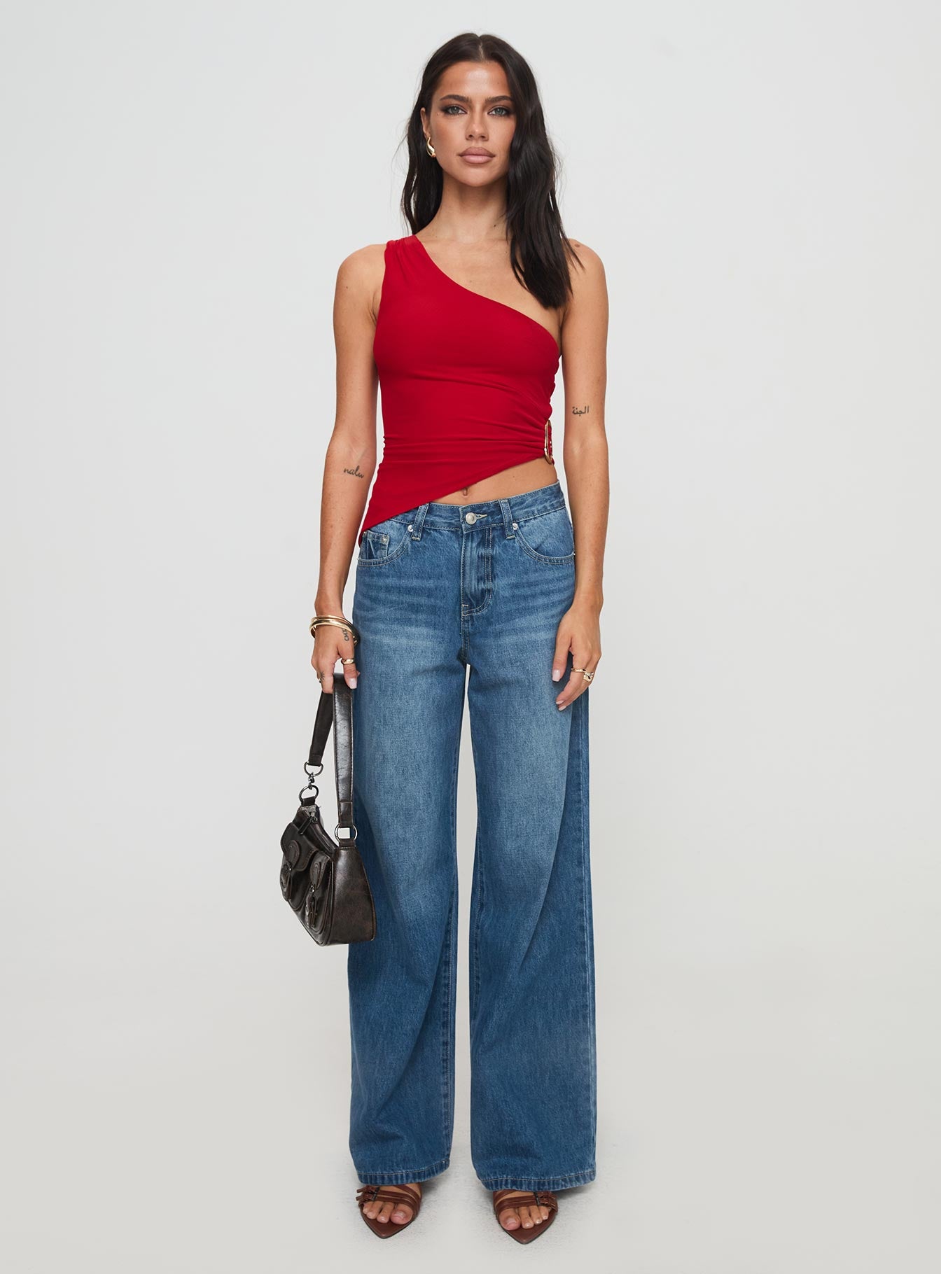 Machiatto One Shoulder Top Red、mySite、solidvoid