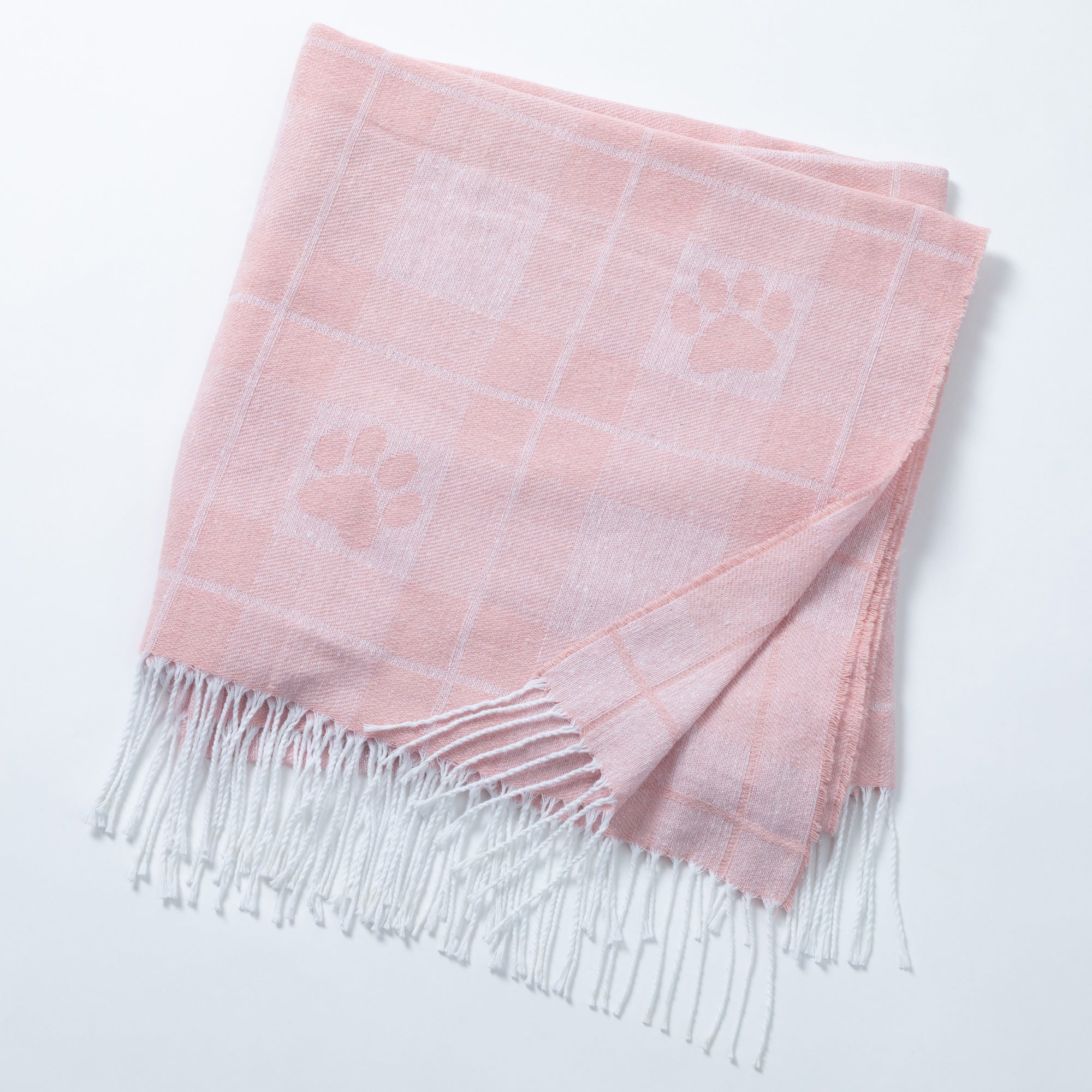 Ukrainian Cotton Blend Paw Throw Blanket with Fringe、mySite、camillekostekn