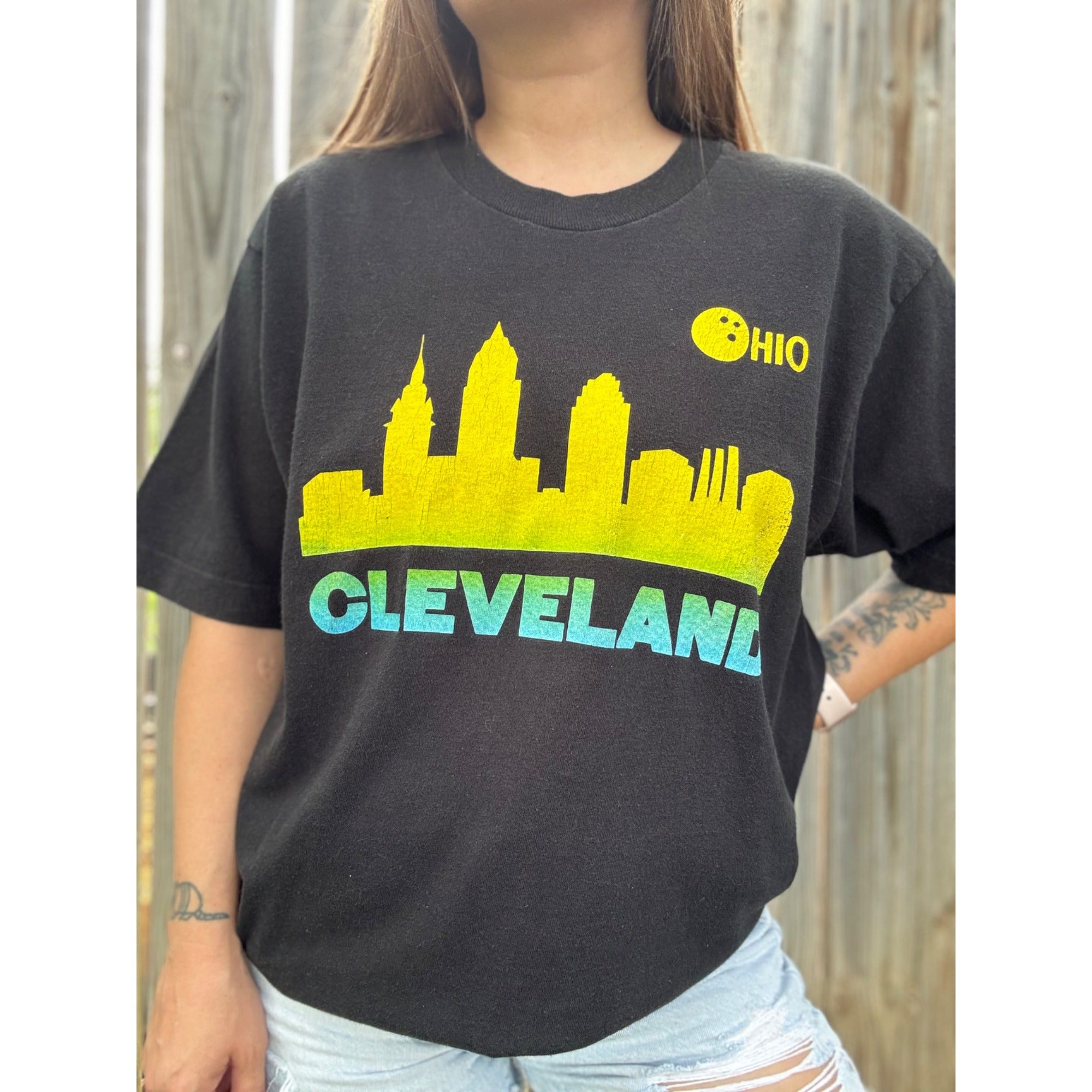 92' Cleveland Ohio Bowling Tournament Single Stitch Tee T-Shirt Large、mySite、garagedoors4me