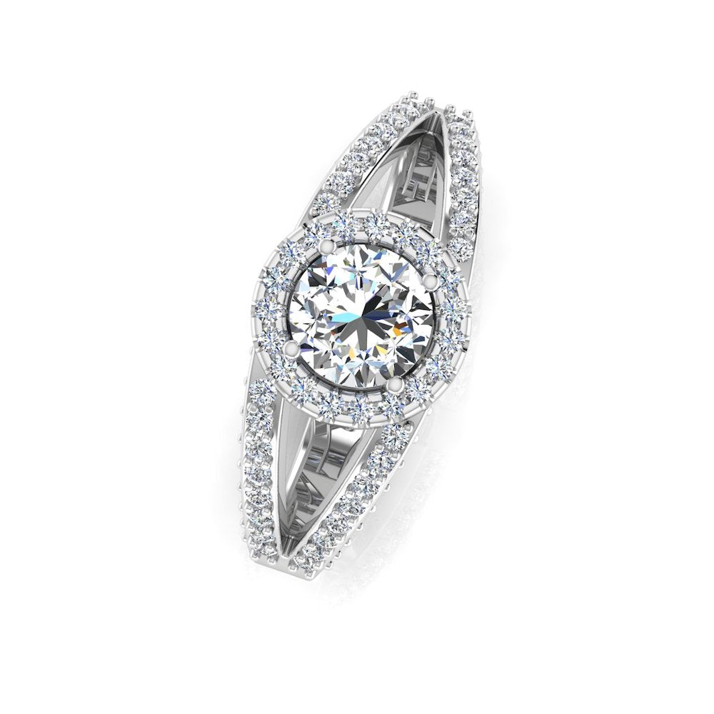 Split Shank Halo Moissanite Engagement Ring、mySite、hinf8tx79