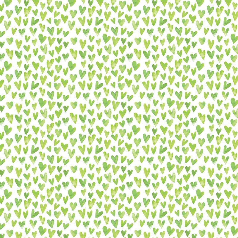  Scrapbook Paper - Green Watercolor Hearts、mySite、ghnorth