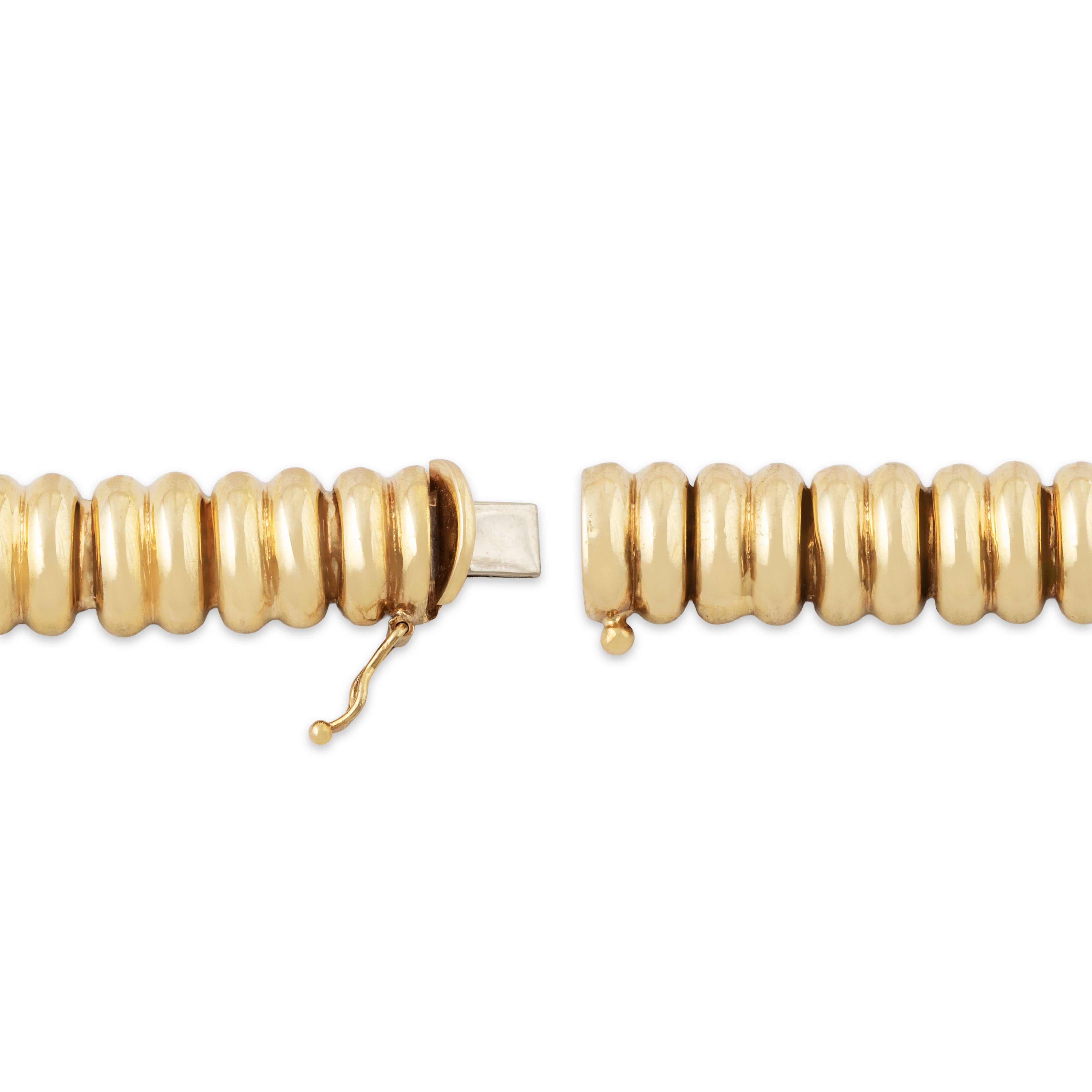 Vintage Italian 14k Yellow Gold Gleaming Oblong Link Bracelet 7、mySite、hinf8tx79