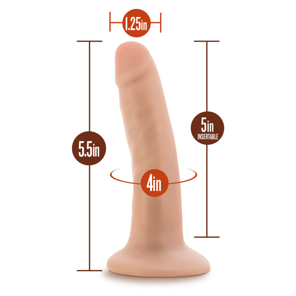 Dr. Skin Silicone By Blush® | Dr. Lucas Realistic Vanilla 5.5-Inch Long Dildo With Suction Cup Base、mySite、bottomscart