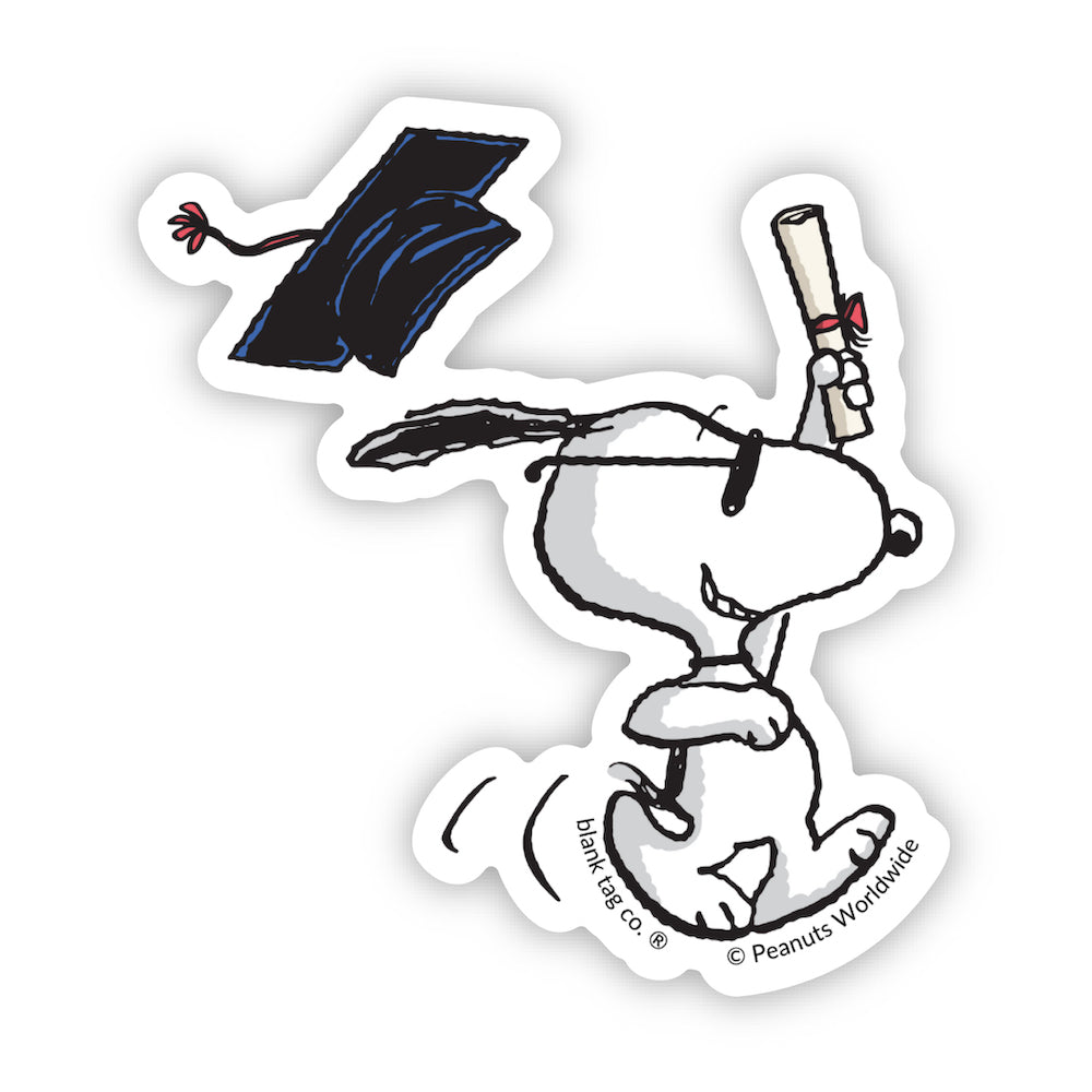  The Peanuts Graduating Snoopy Vinyl Sticker Decal、mySite、ghnorth