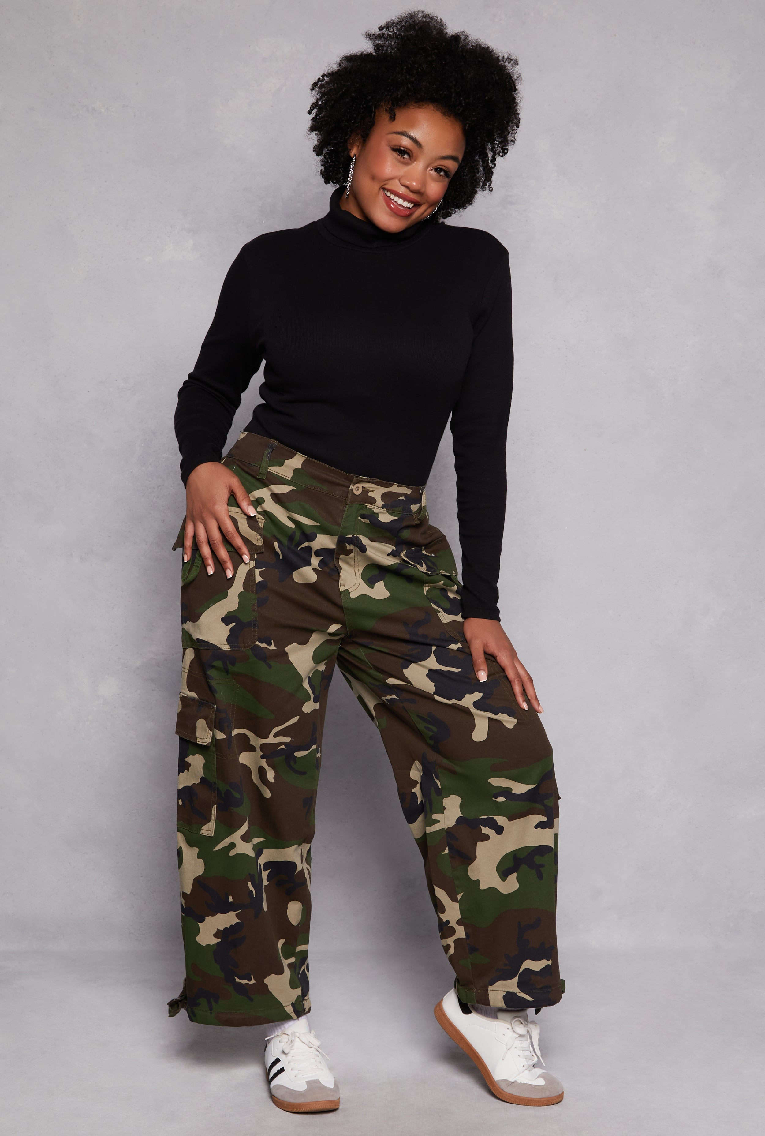 Plus Size Almost Famous Twill Camo Pants、mySite、camillekostekn
