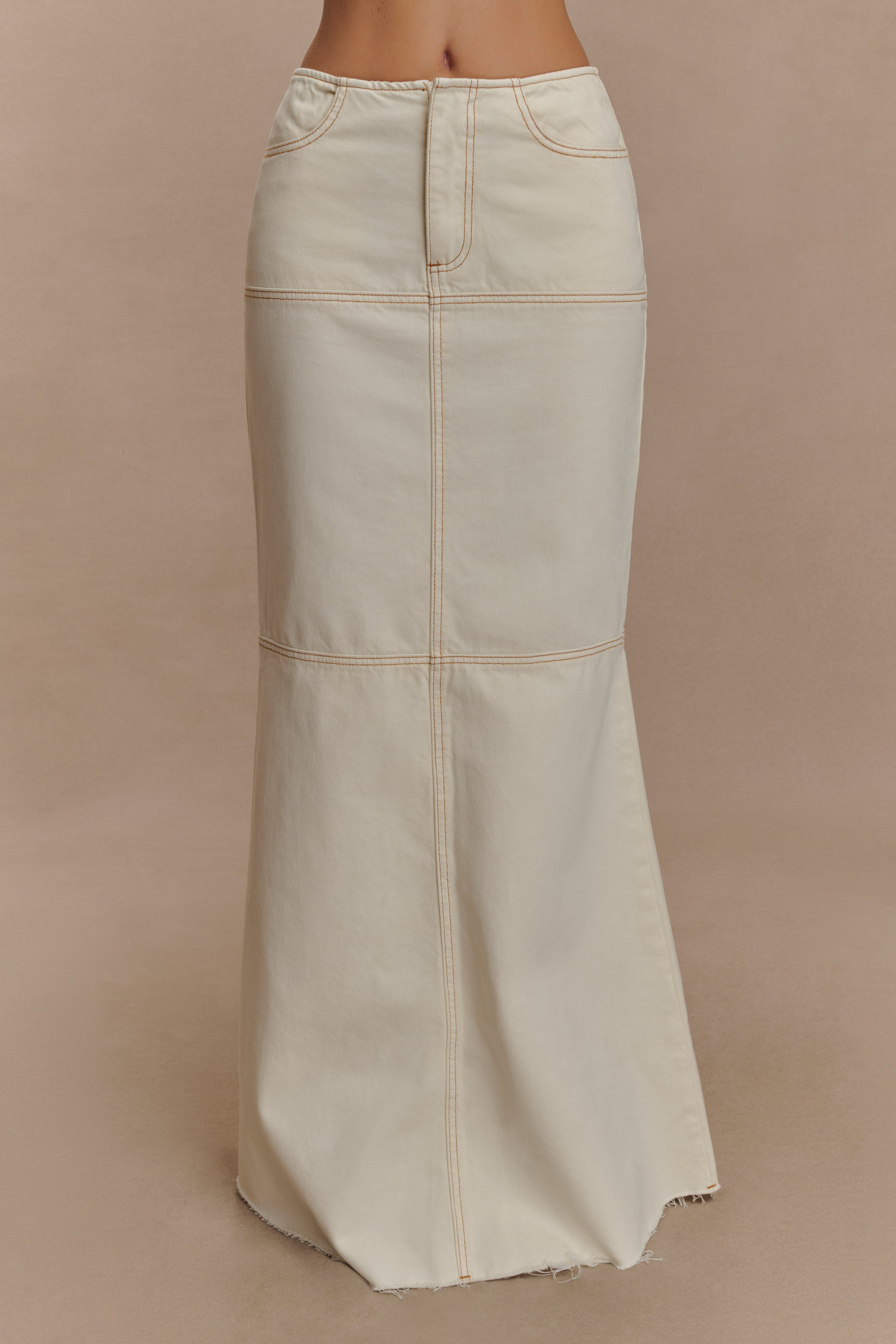 Loretta Denim Maxi Skirt - Ecru、mySite、solidvoid