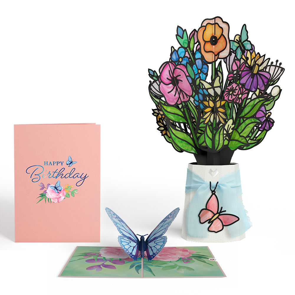 Birthday Butterfly Pop-Up Card & Suncatcher Bouquet Bundle、mySite、solidvoid