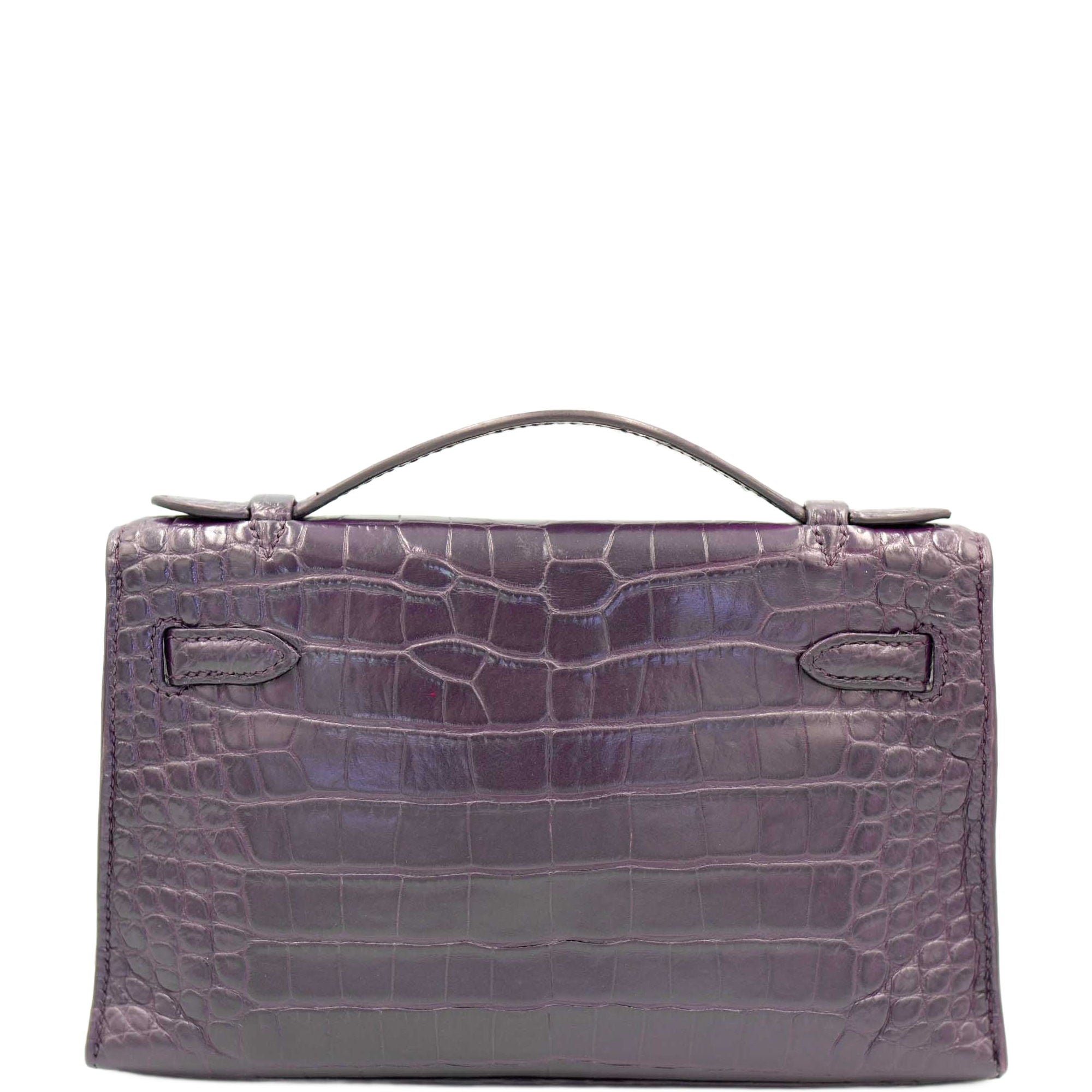 Hermès Mini Kelly Pochette Prunoir Matte Alligator with Palladium Hardware、mySite、garminoutage.com