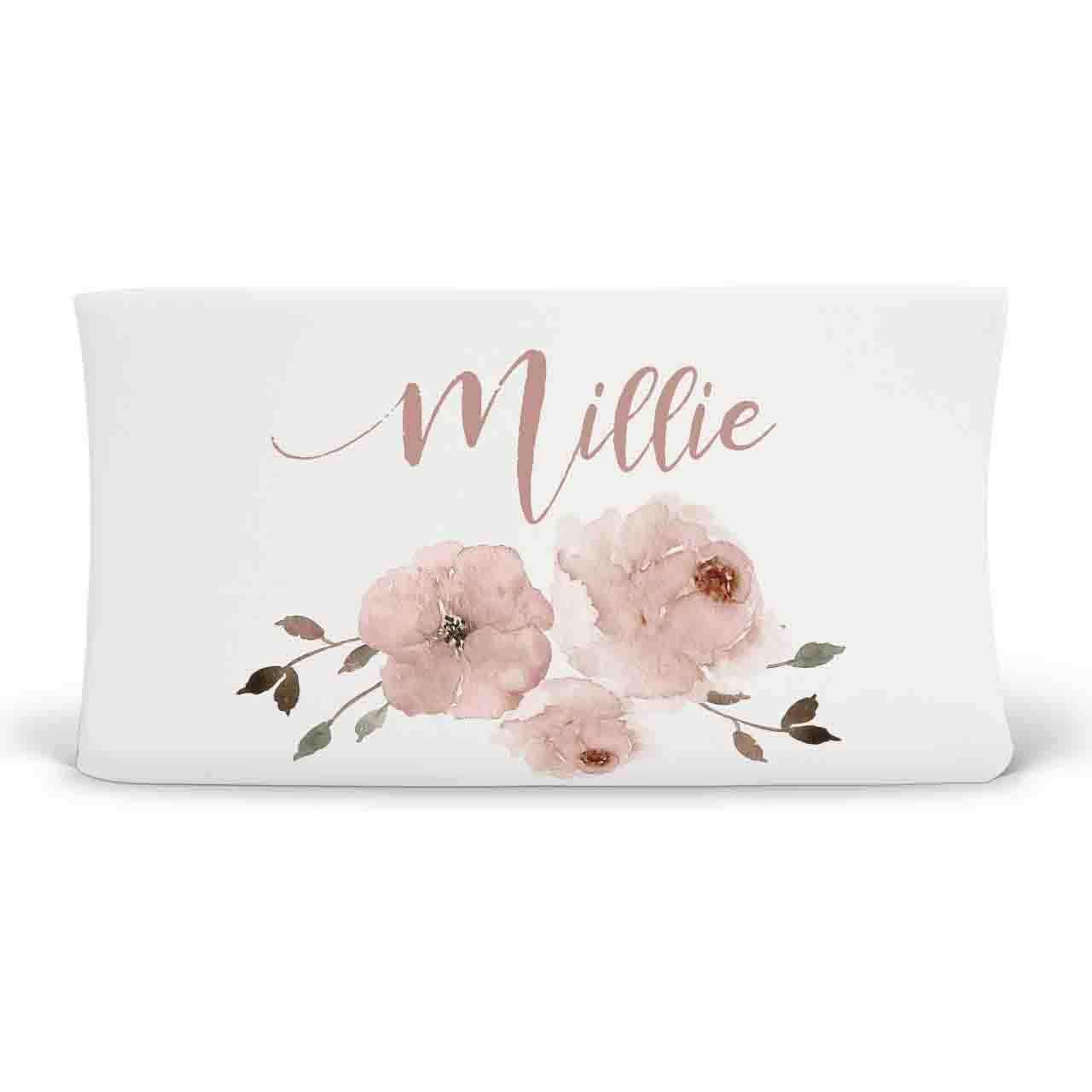  Millie's Dusty Rose Garden Personalized Changing Pad Cover、mySite、layawaytickets