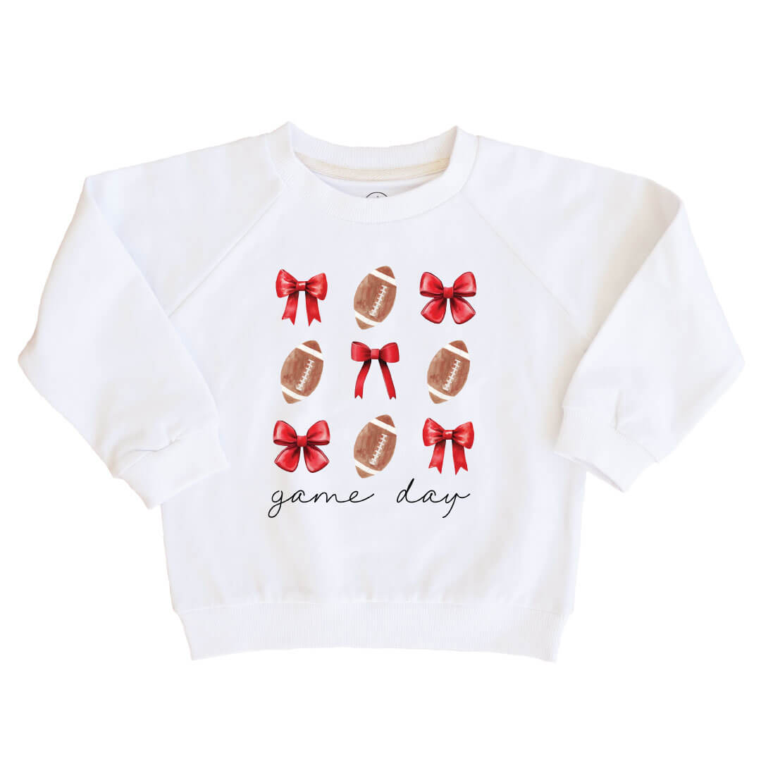  Texas Tech University | Footballs & Bows Kids Graphic Sweatshirts、mySite、layawaytickets