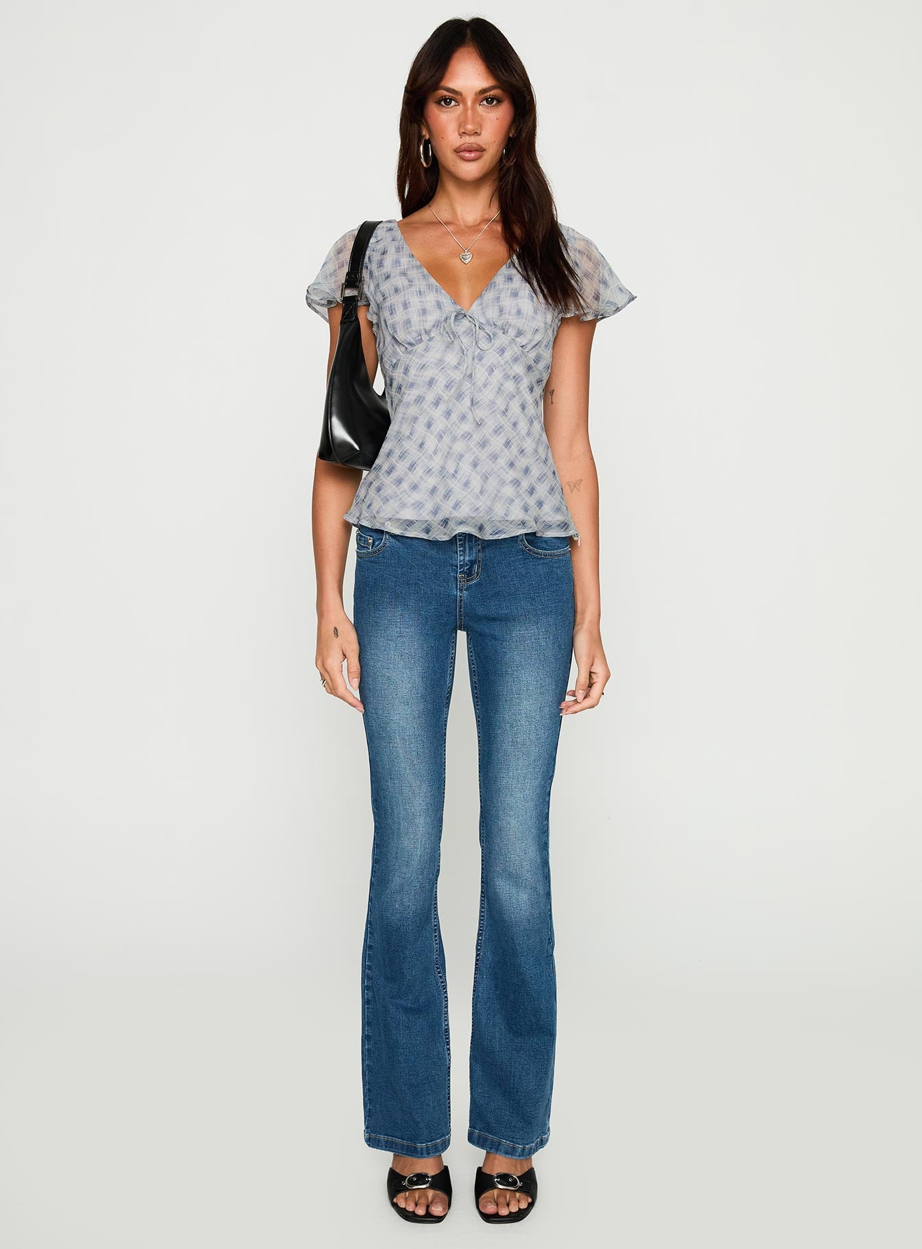 My Last Love Top Blue Check、mySite、solidvoid