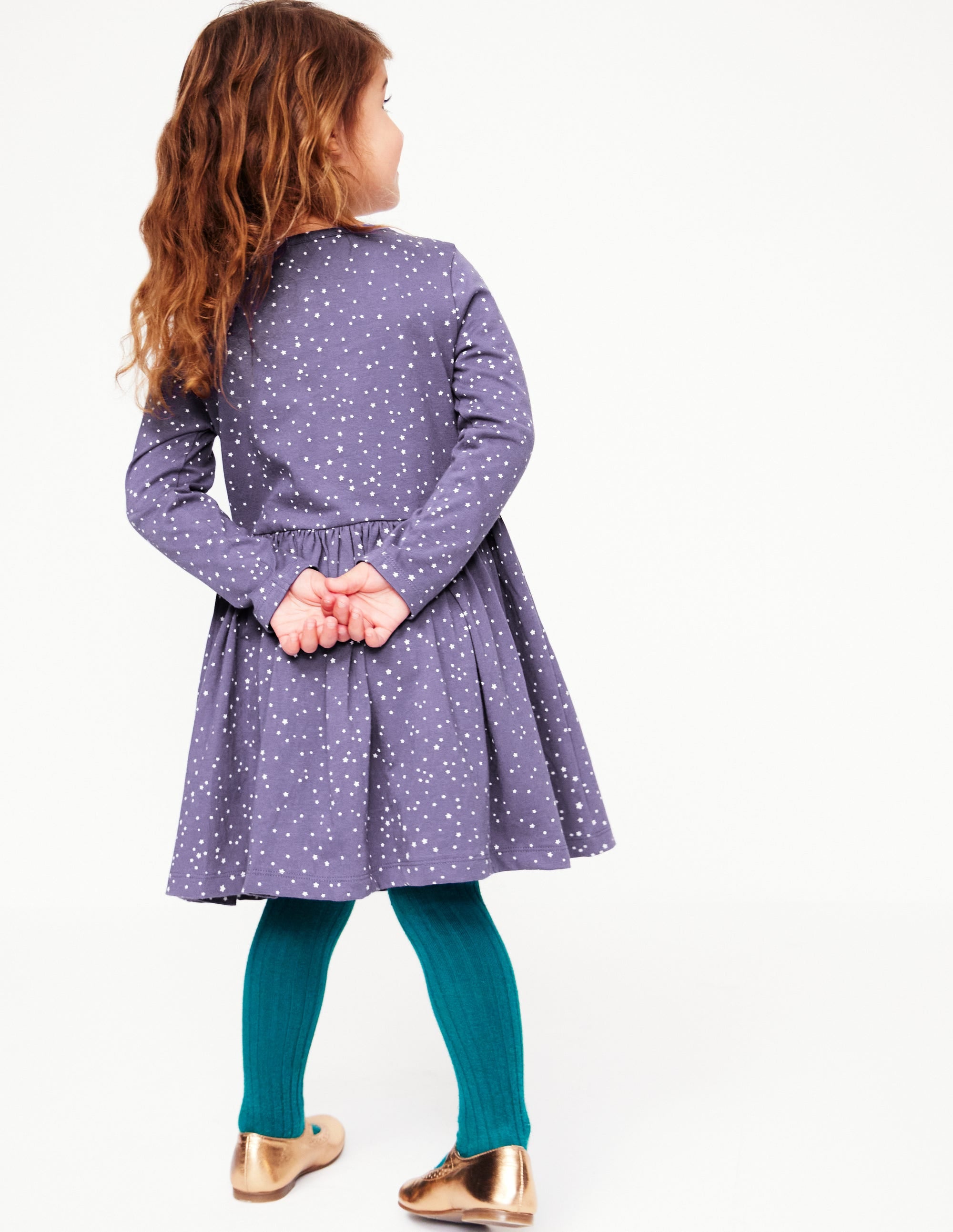  Appliqué Hem Jersey Dress-Soft Starboard Blue Christmas、mySite、ashleygrahame