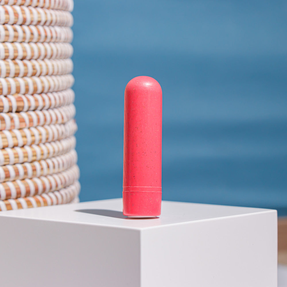 Gaia® By Blush | Eco Rechargeable: Plant-Based 3 Smooth Multispeed Bullet Vibrator in Coral - Made from Sustainable BioFeel™、mySite、bottomscart