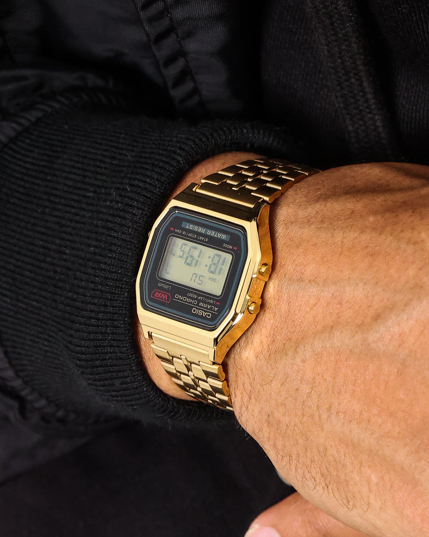 Casio A159WGEA-1DF Watch Gold/ Black、mySite、zt4zffjzw