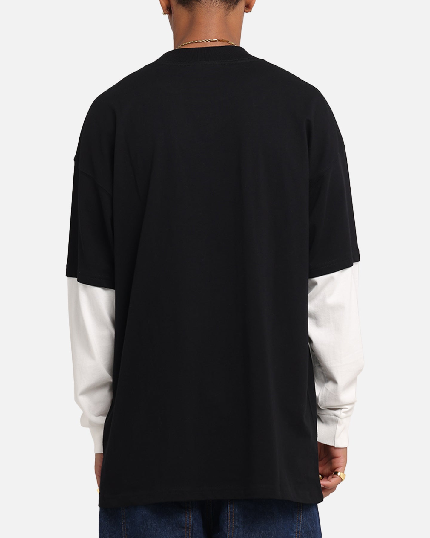 Carre Graffiti Layered Long Sleeve T-Shirt Black/Off White、mySite、zt4zffjzw