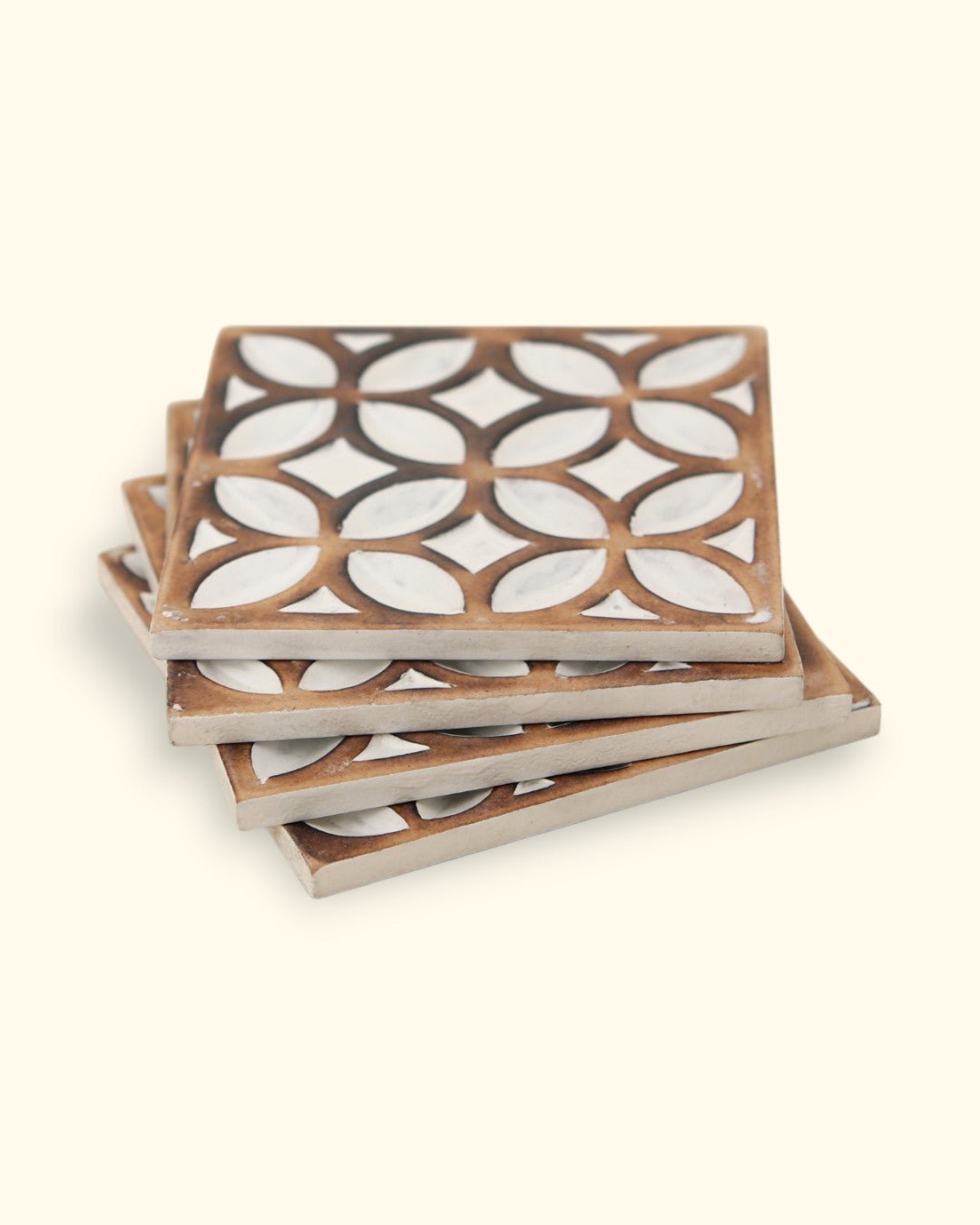 Set of 4 Flower of Life Wood Coasters、mySite、topwebapps