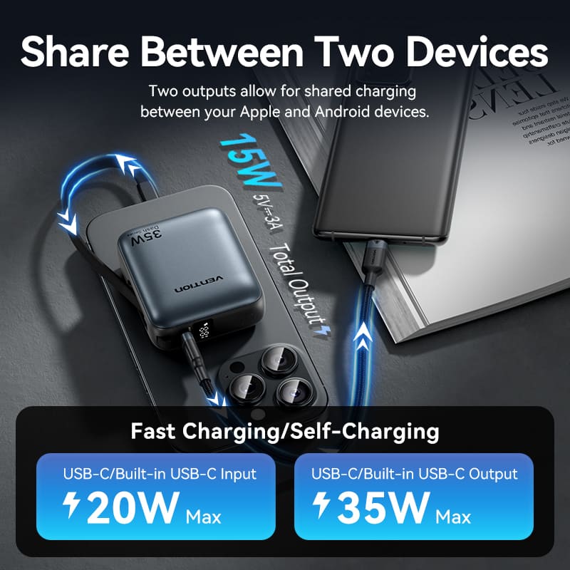 Vention 10000mAh Power Bank 35W、mySite、fannypackpong