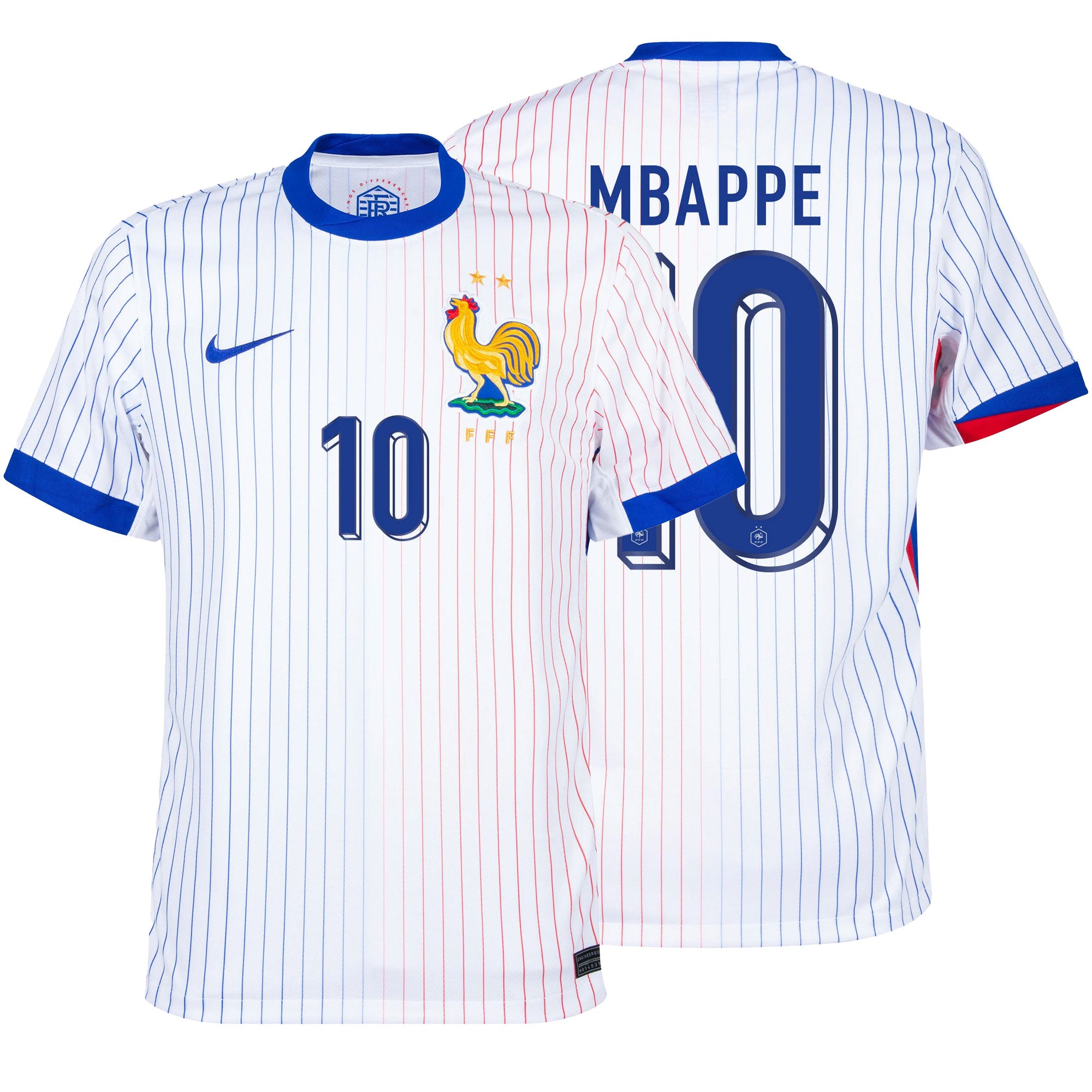 Nike Kids France 2024/25 Away Jersey w/ Mbappe #10 Printing、mySite、noshort
