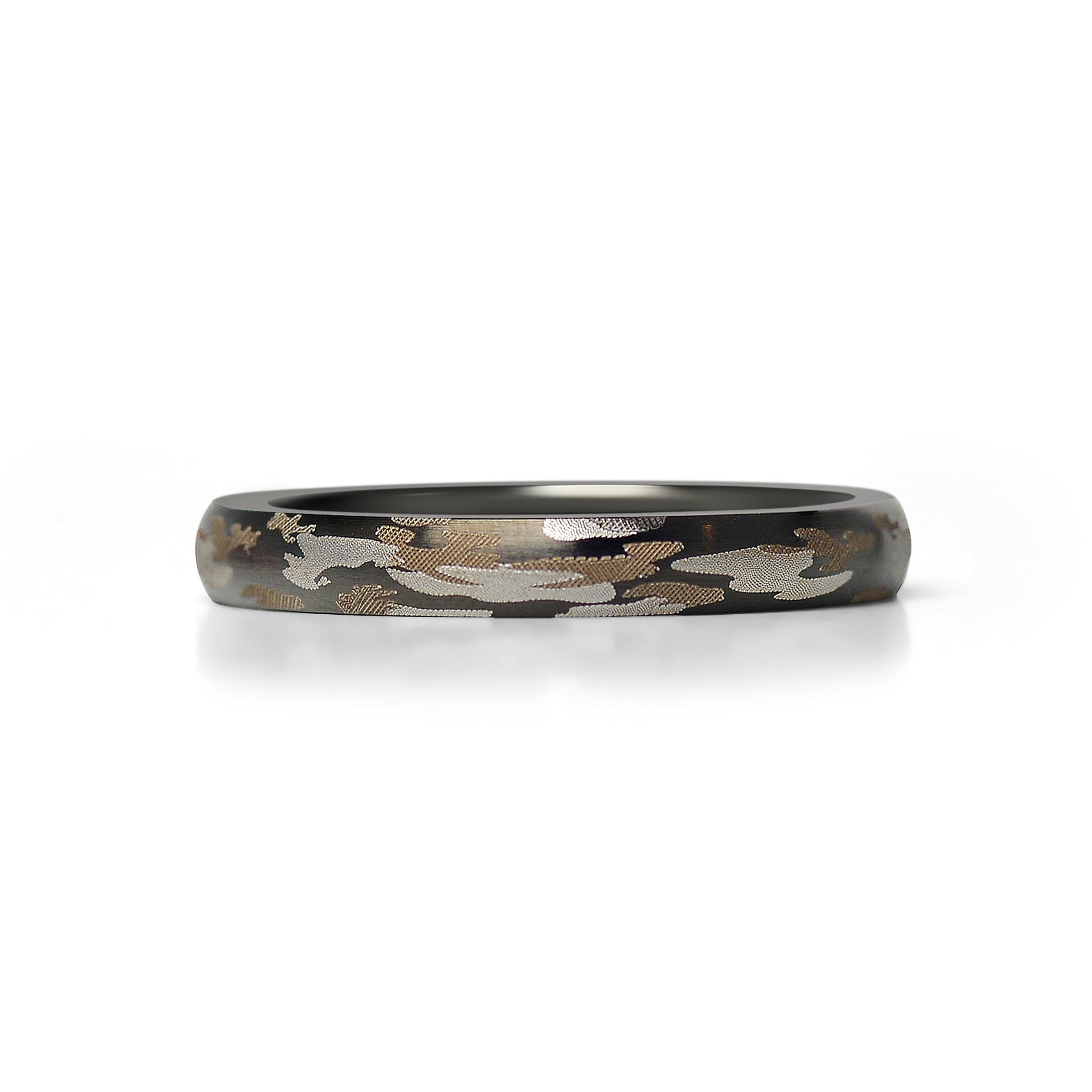 Stainless Steel Camouflage Blank Ring / CFR7017、mySite、dreamappss
