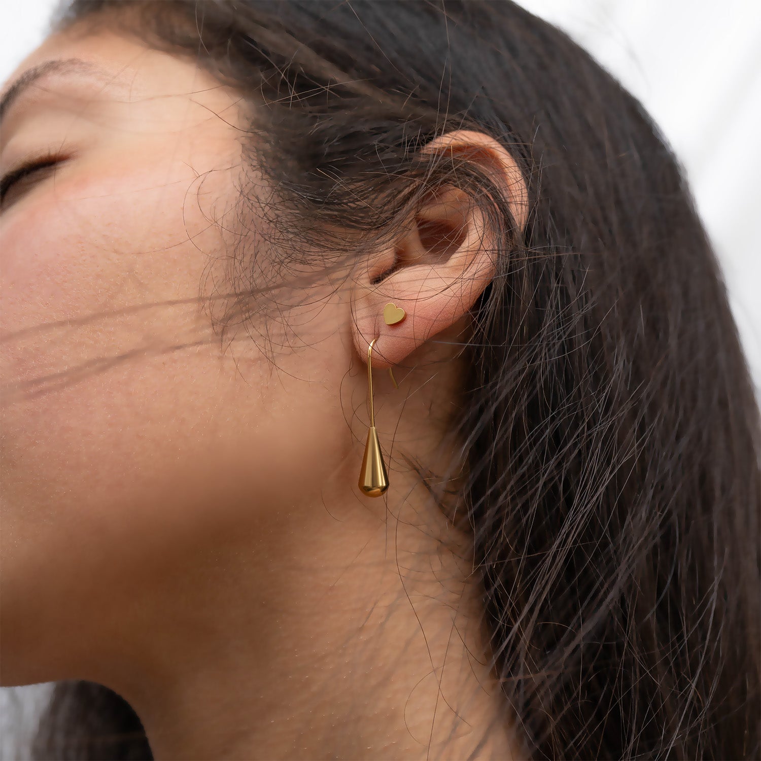 18K Gold PVD Stainless Steel Drop Earrings / ERJ0064、mySite、dreamappss